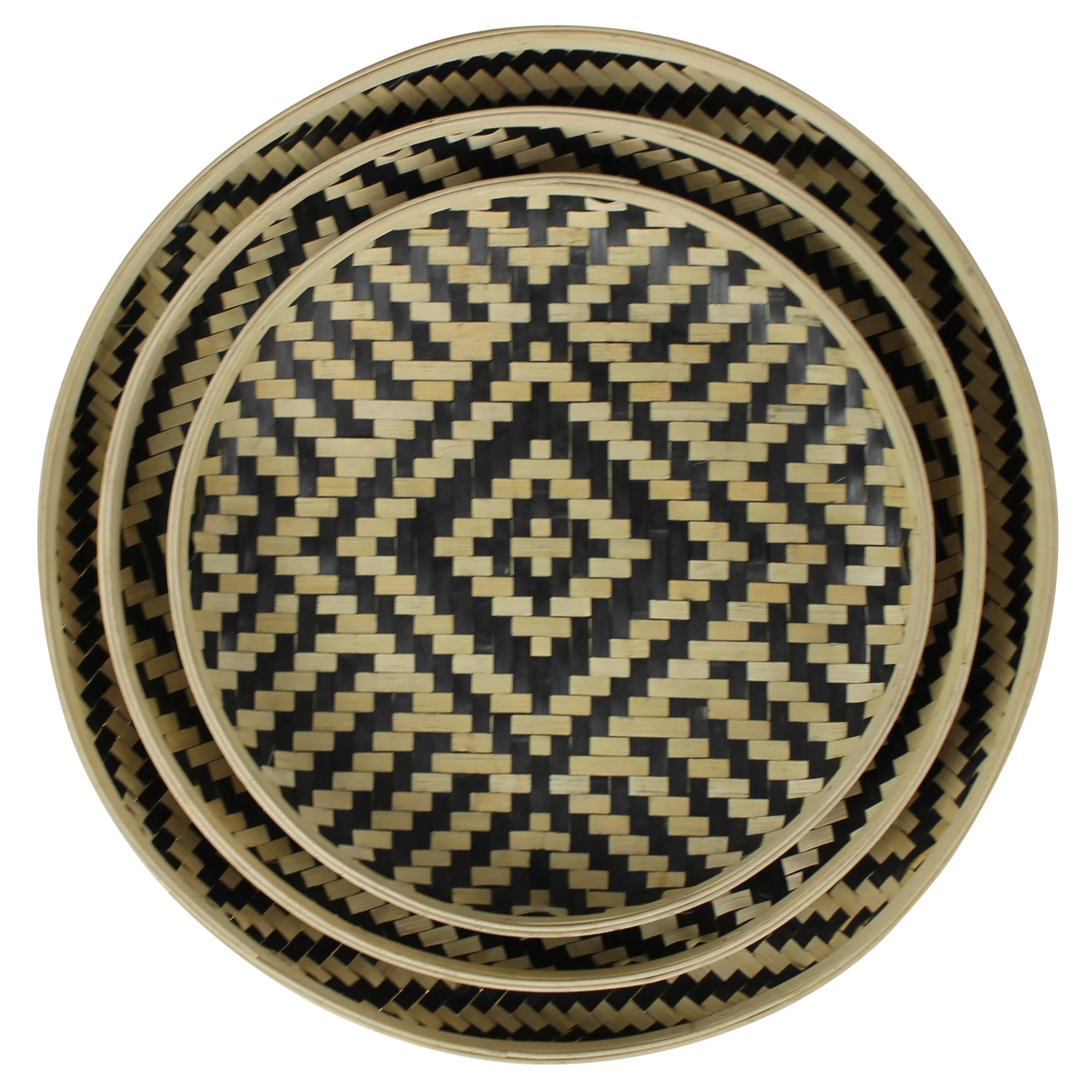 Acoma Trays, Rattan - Set of 3 By HomArt