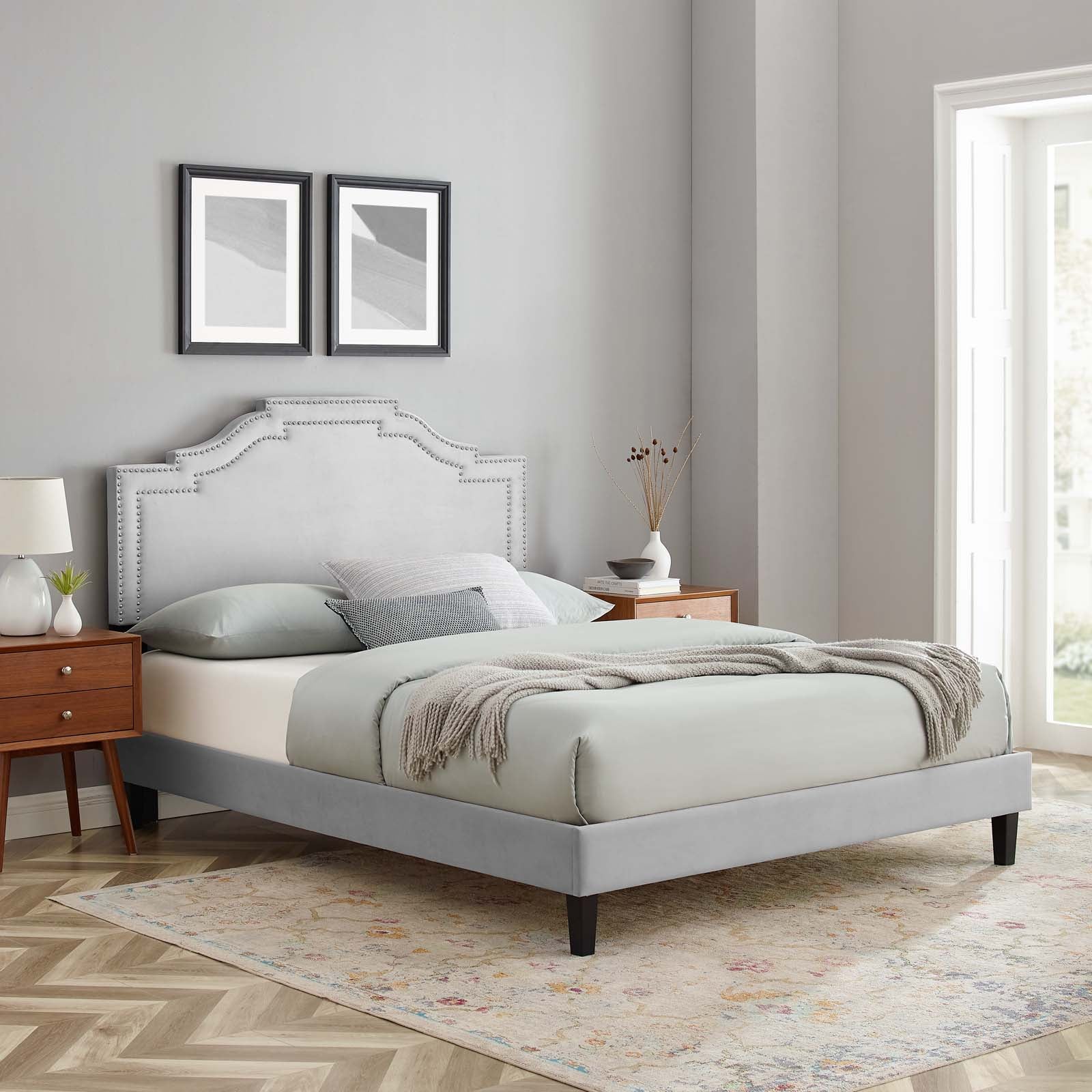 Adelaide Performance Velvet King Platform Bed By Modway - MOD-6864 - Image 32