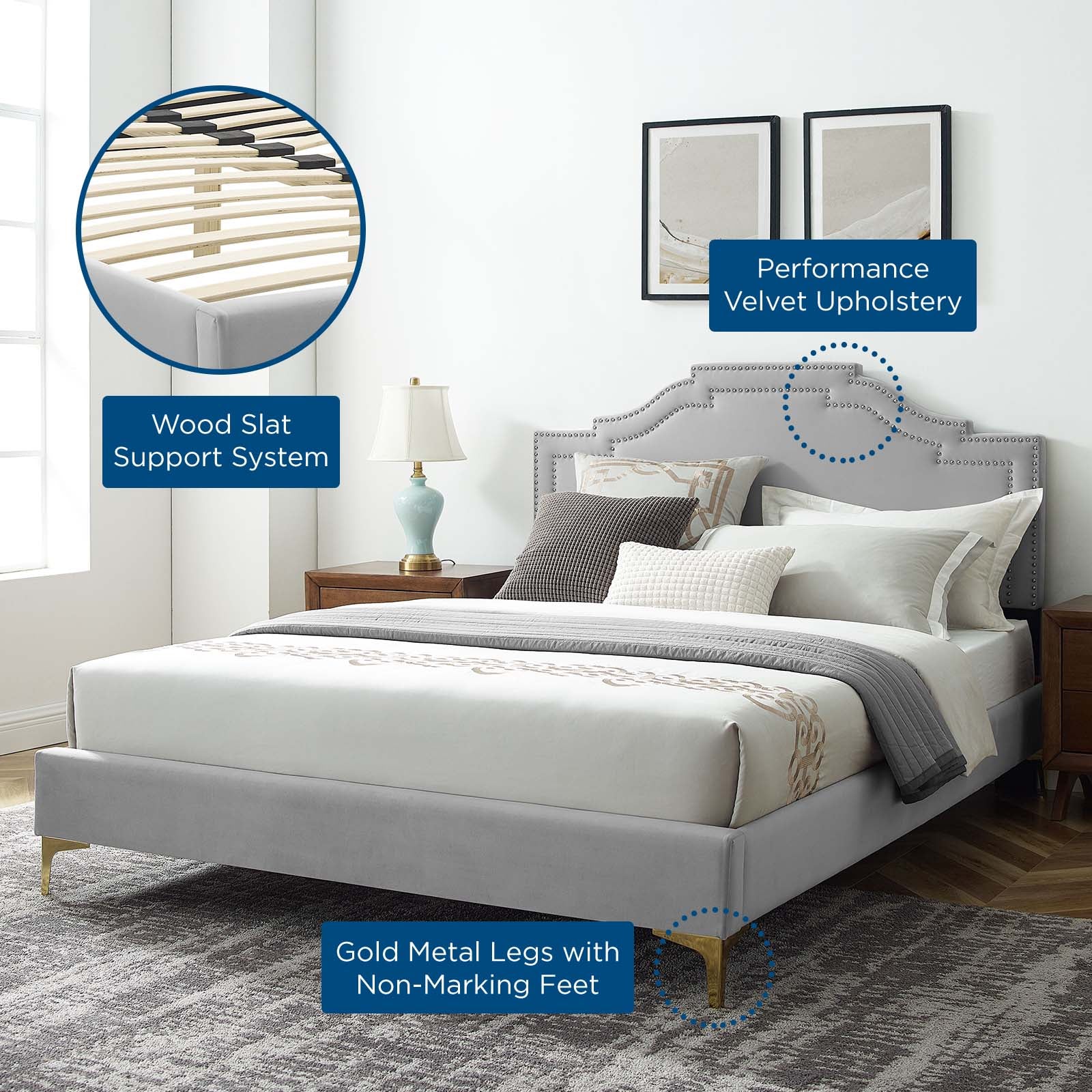 Adelaide Performance Velvet Twin Platform Bed By Modway - MOD-6850 - Image 34