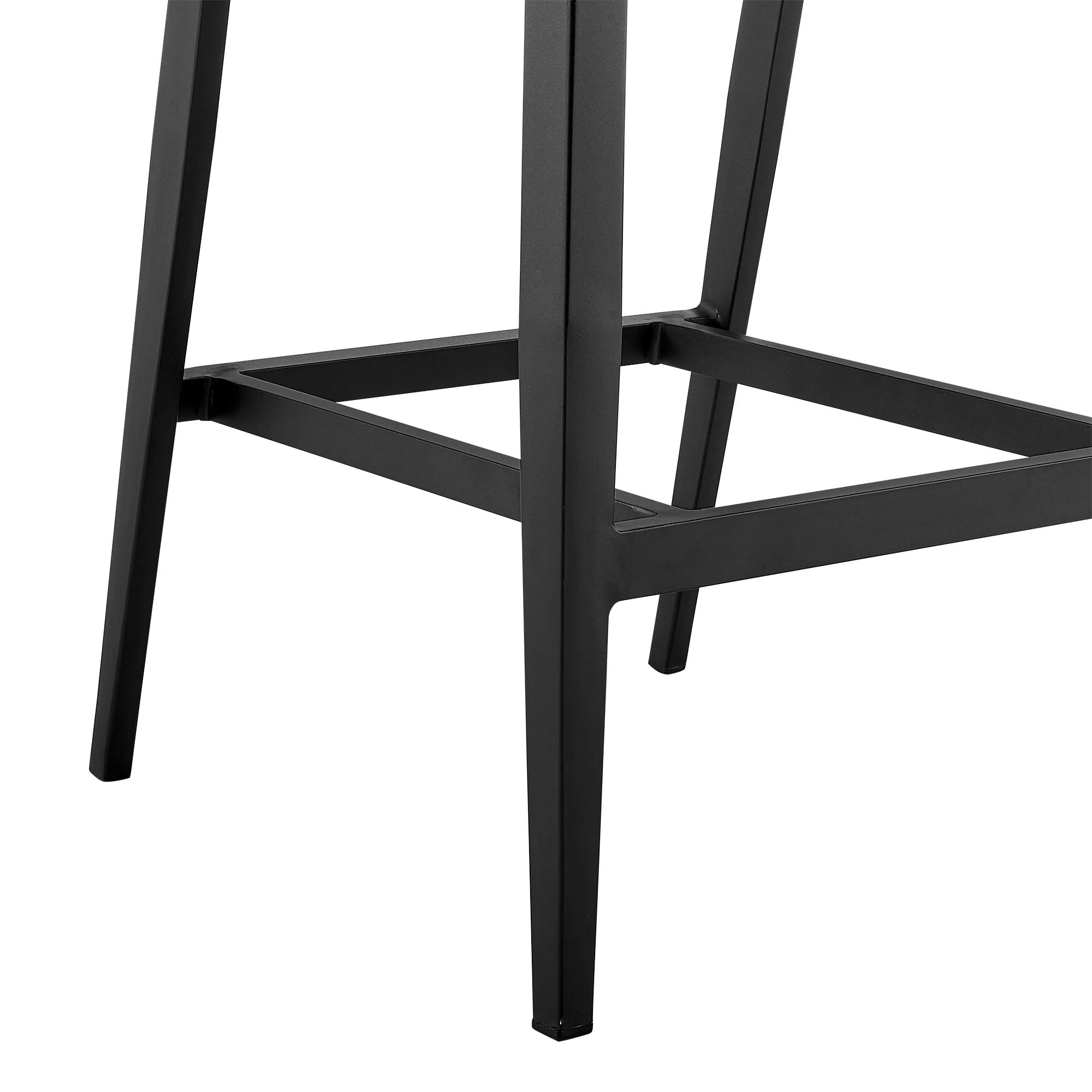 Aileen Outdoor Patio Counter Height Bar Stool in Aluminum and Wicker with Grey Cushions By Armen Living - Image 11