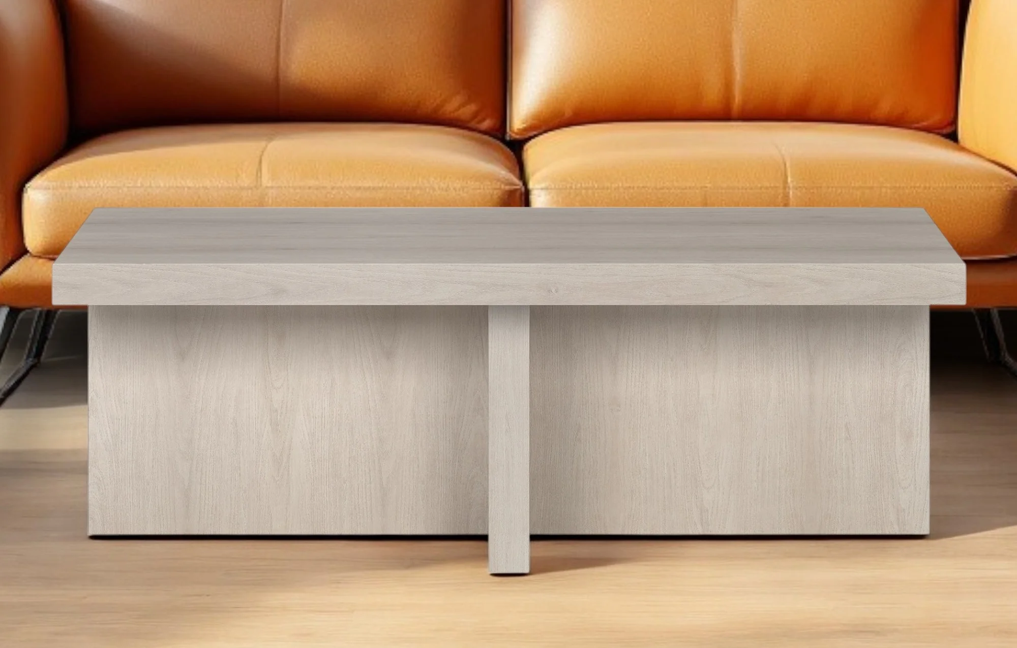 Alder White Wood Coffee Table By Homeroots