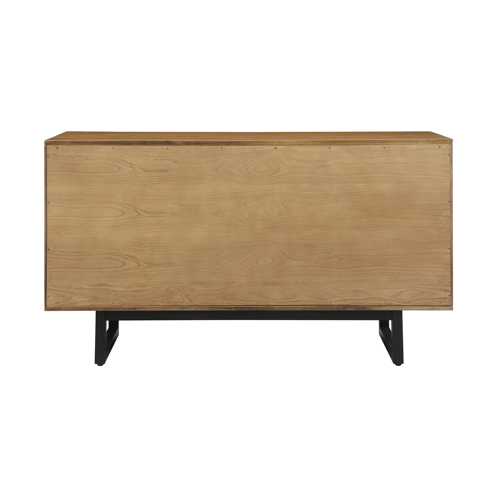 Aldo 4 Drawer Dresser in Brown Oak Wood with Black Metal Legs By Armen Living - Image 5