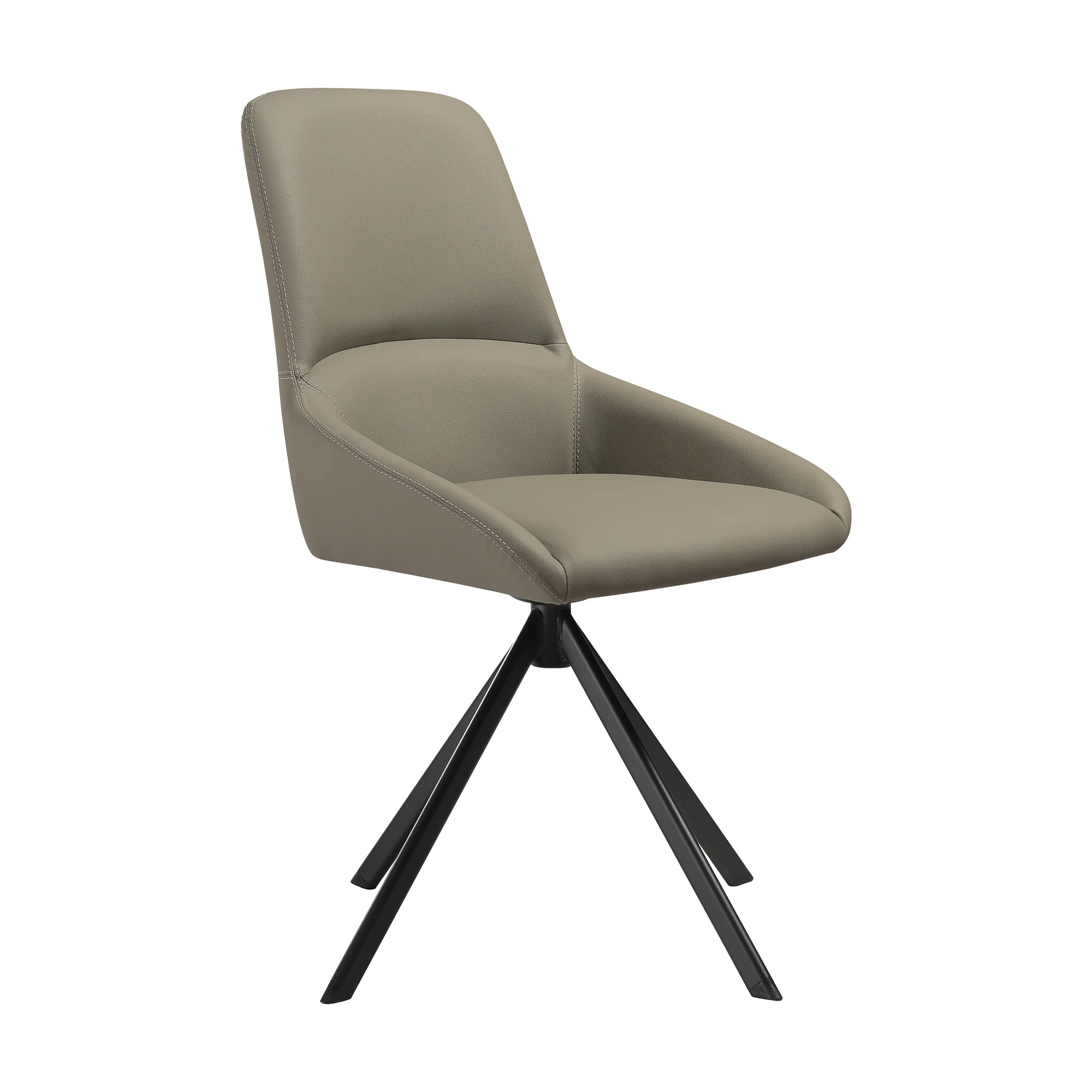 Alora Maverick 7 Piece Extendable Dining Set with Taupe Gray Faux Leather Chairs By Armen Living - Image 3
