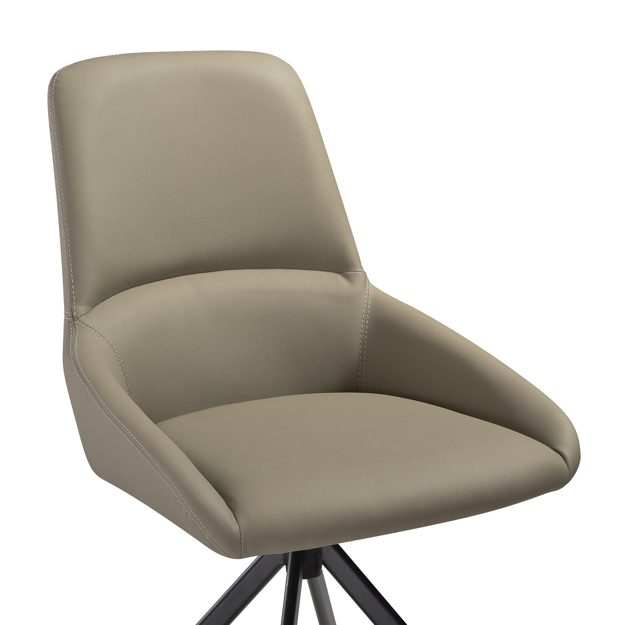Alora Maverick 7 Piece Extendable Dining Set with Taupe Gray Faux Leather Chairs By Armen Living - Image 7