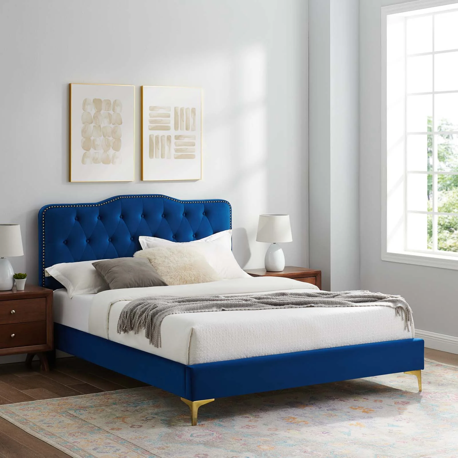 Amber Performance Velvet Queen Platform Bed By Modway - MOD-6775 - Image 68