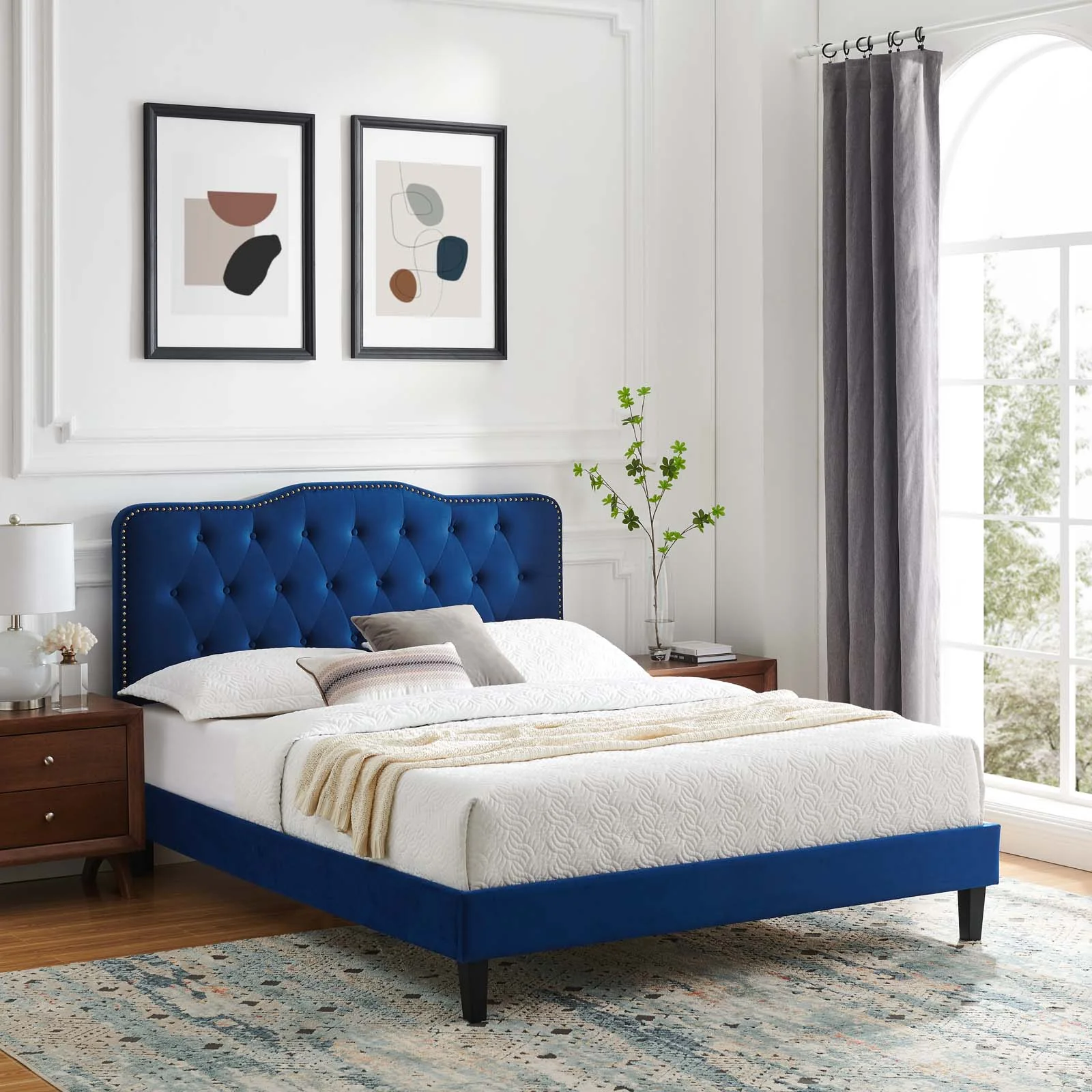Amber Performance Velvet Queen Platform Bed By Modway - MOD-6777 - Image 62
