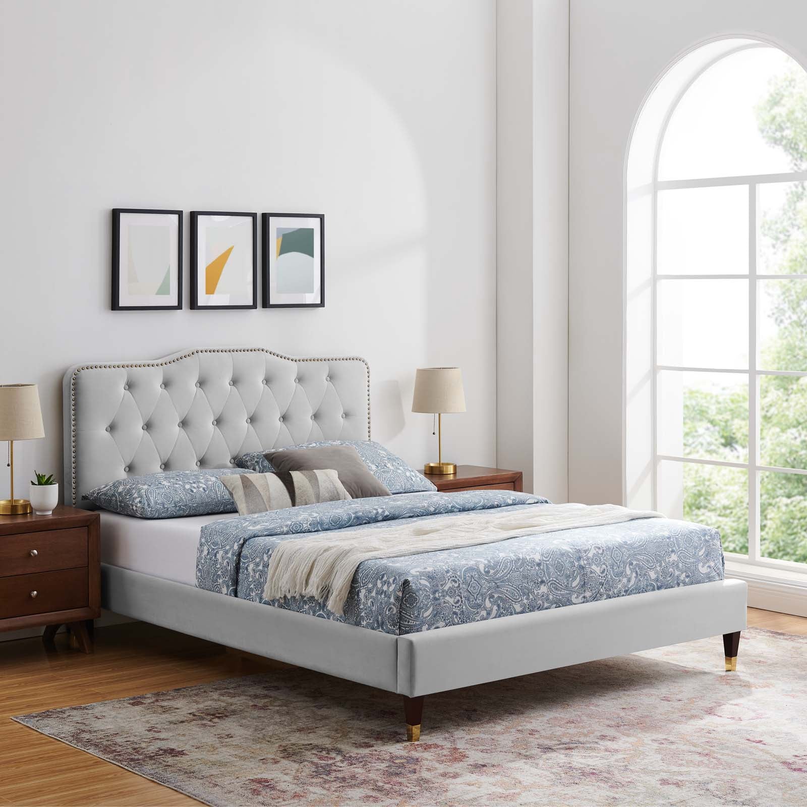 Amber Performance Velvet Twin Platform Bed By Modway - MOD-6779 - Image 36