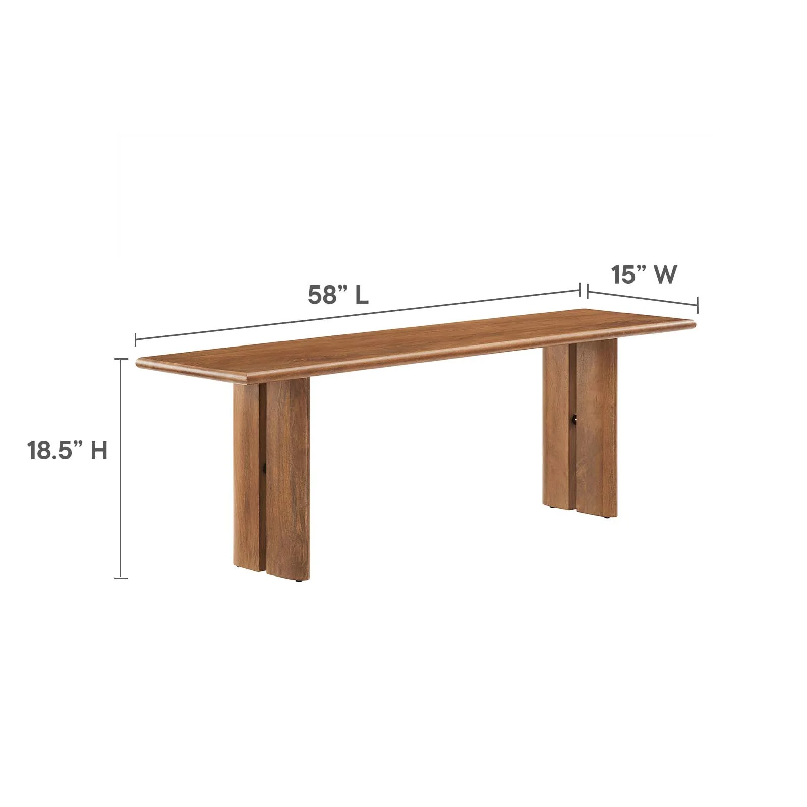 Amistad 58" Wood Bench By Modway - EEI-6344 - Image 18