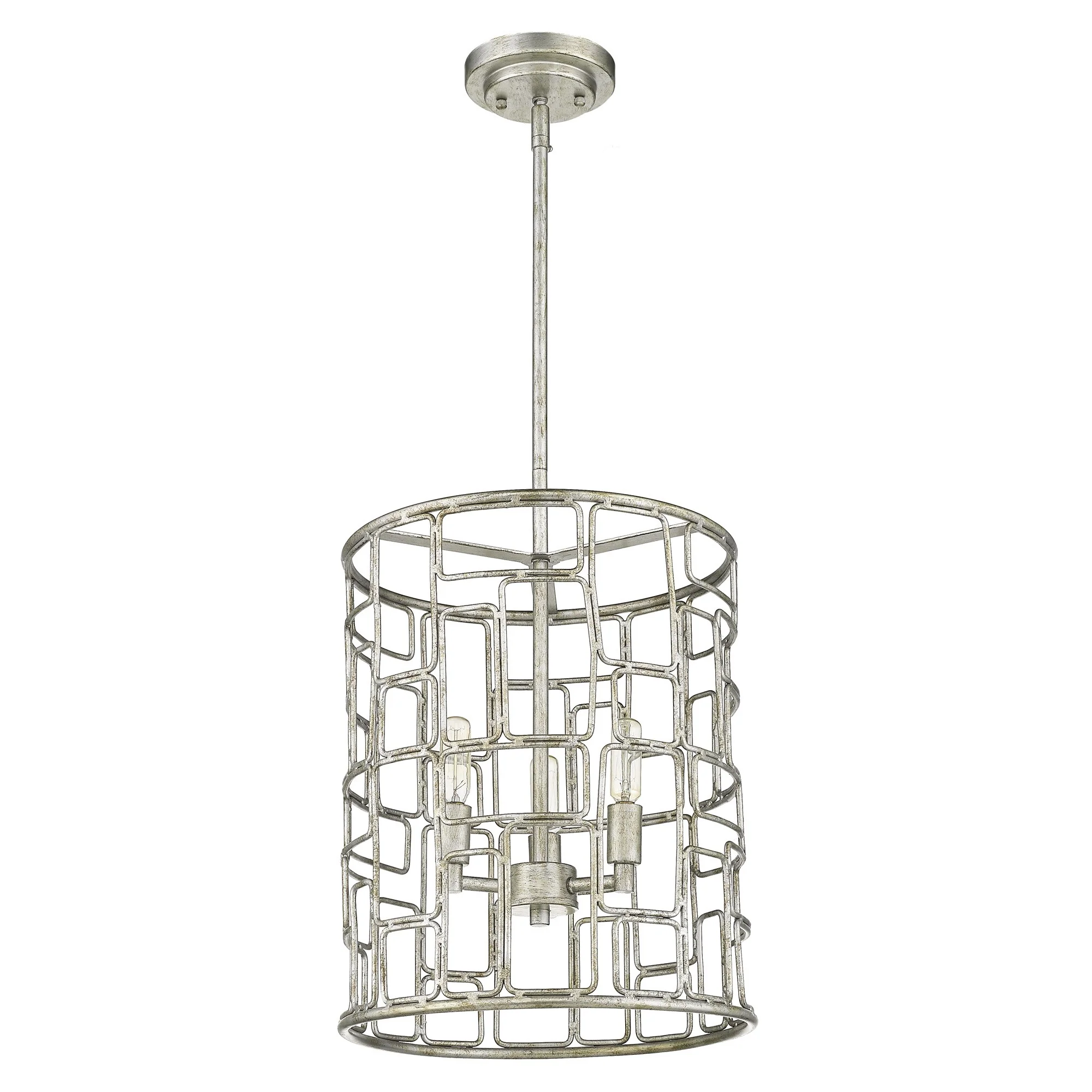 Amoret 3-Light Antique Silver Convertible Pendant By Homeroots