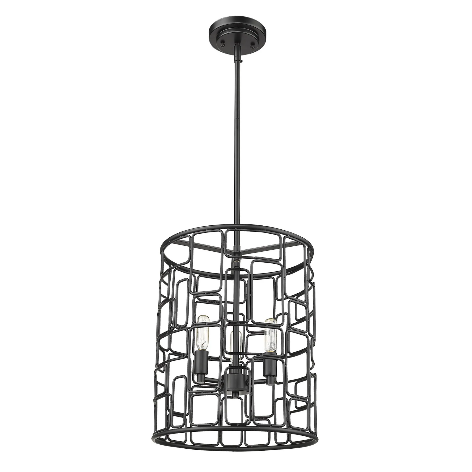 Amoret 3-Light Matte Black Convertible Pendant By Homeroots
