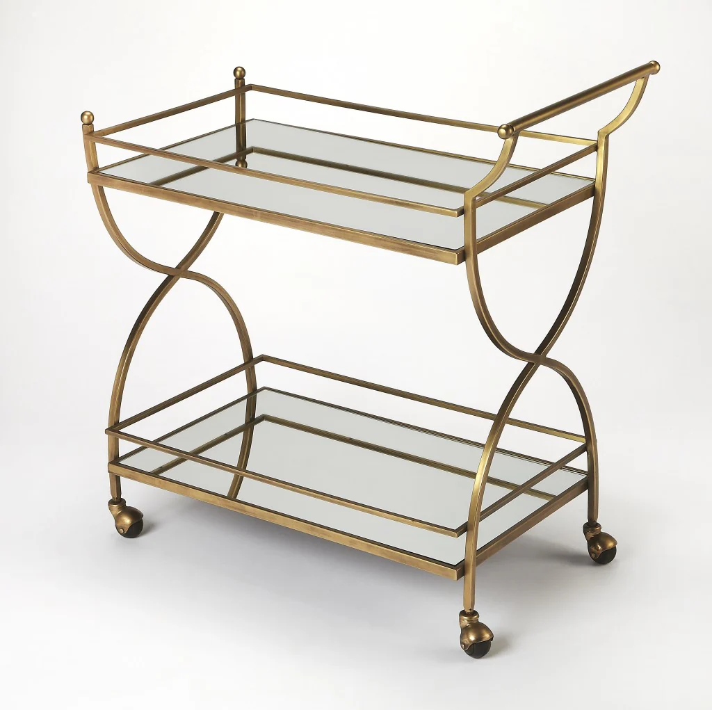 Antique Gold Bar Cart By Homeroots