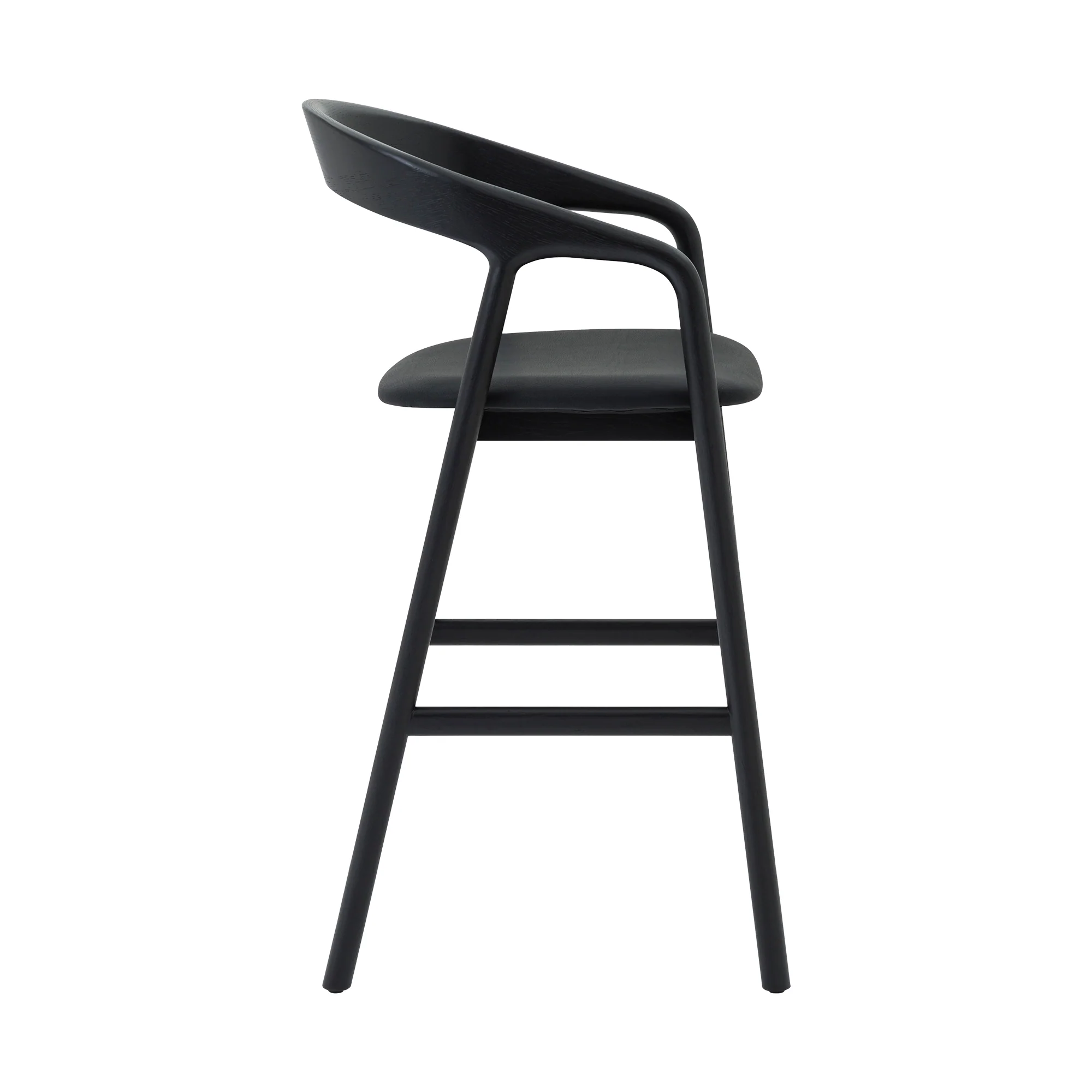 Apache Black Oak Wood and Faux Leather Counter Stool By Armen Living - Image 4