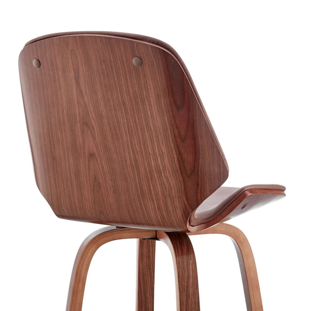 Arabela 26" Gray Faux Leather and Black Wood Swivel Bar Stool By Armen Living - Image 13