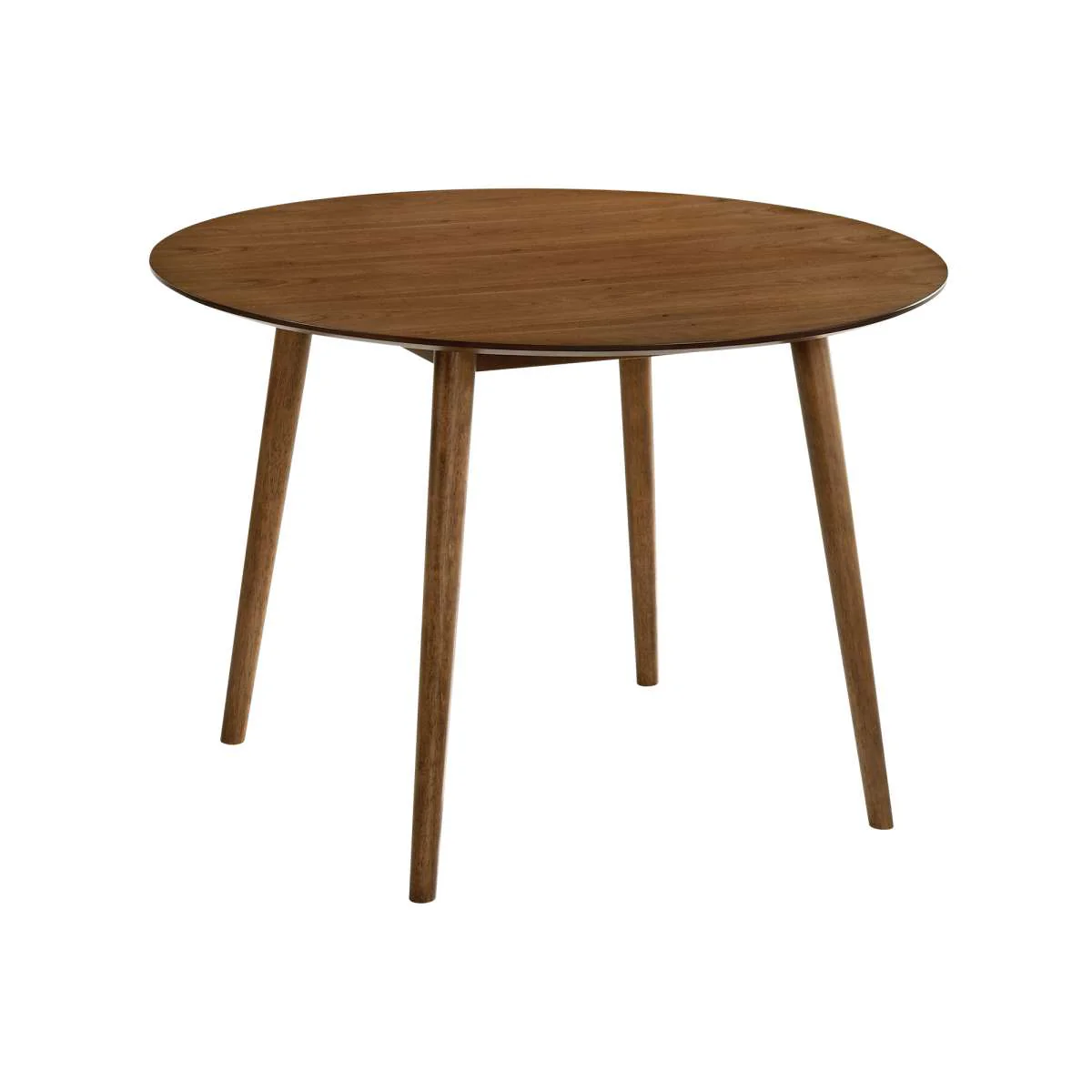 Arcadia and Renzo 42" Round Blue and Walnut Wood 5 Piece Dining Set By Armen Living - Image 3