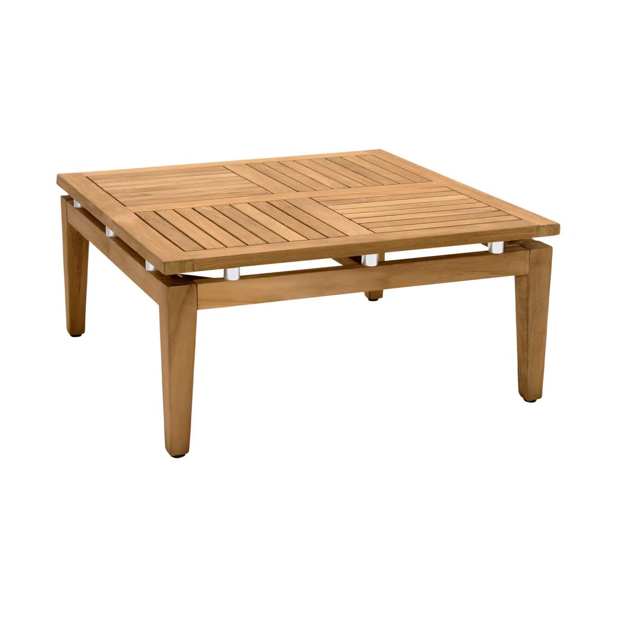 Arno Outdoor 6 Piece Teak Wood Seating Set in Beige Olefin By Armen Living - Image 9