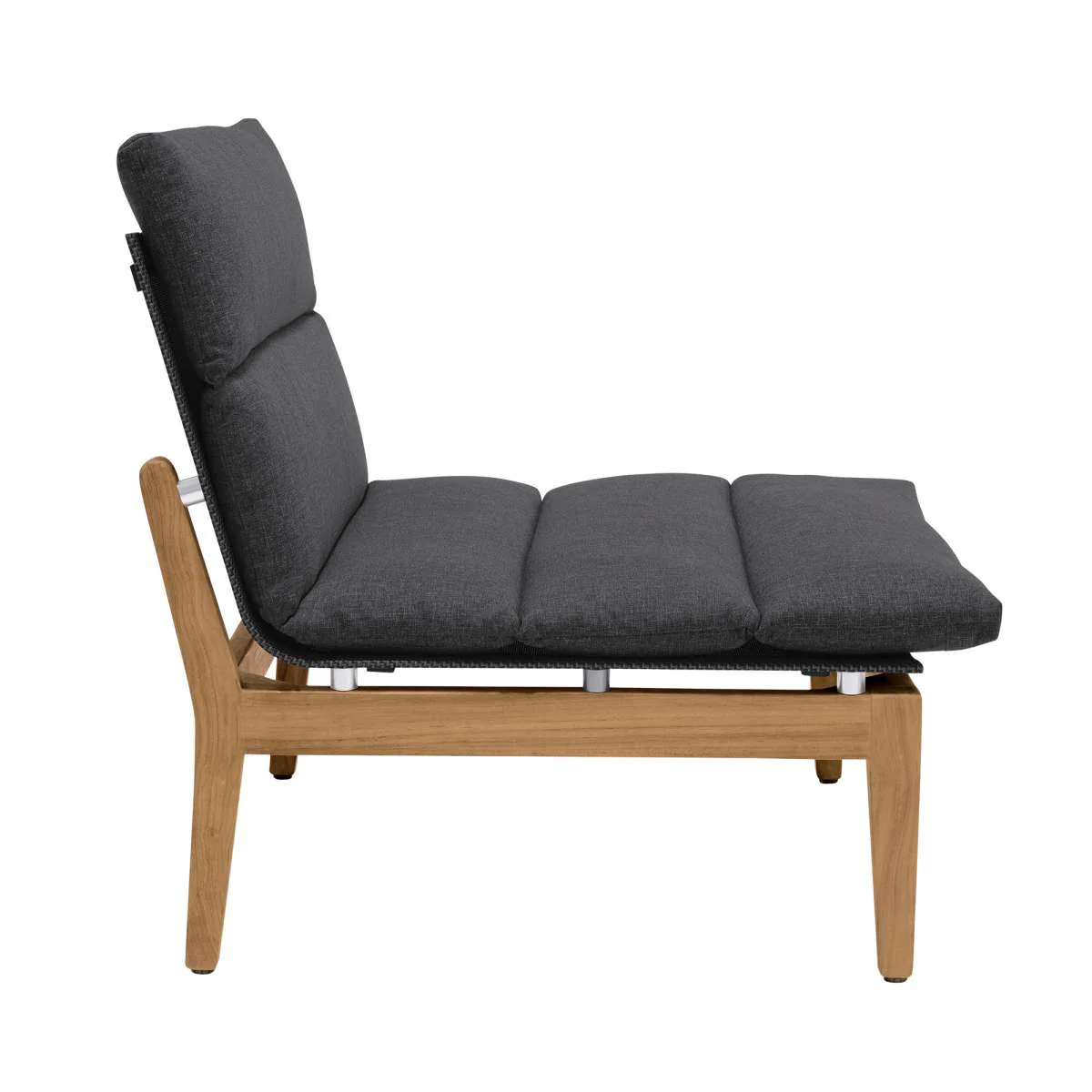 Arno Outdoor Modular Teak Wood Lounge Chair with Charcoal Olefin By Armen Living - Image 13