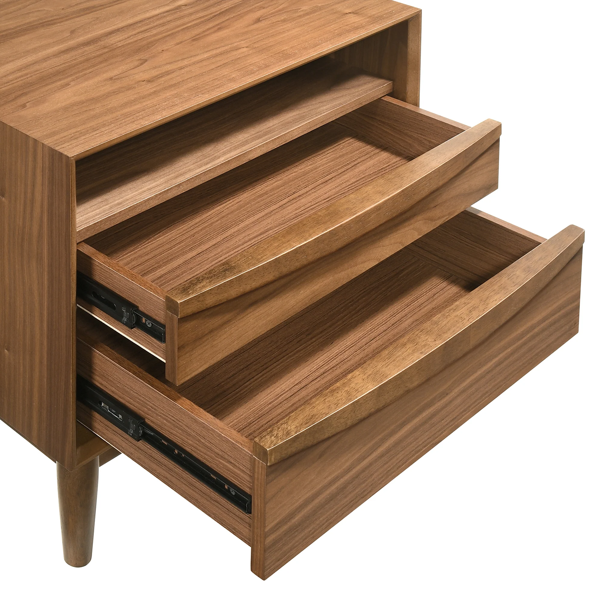 Artemio 2 Drawer Wood Nightstand with Shelf in Walnut Finish By Armen Living - Image 9