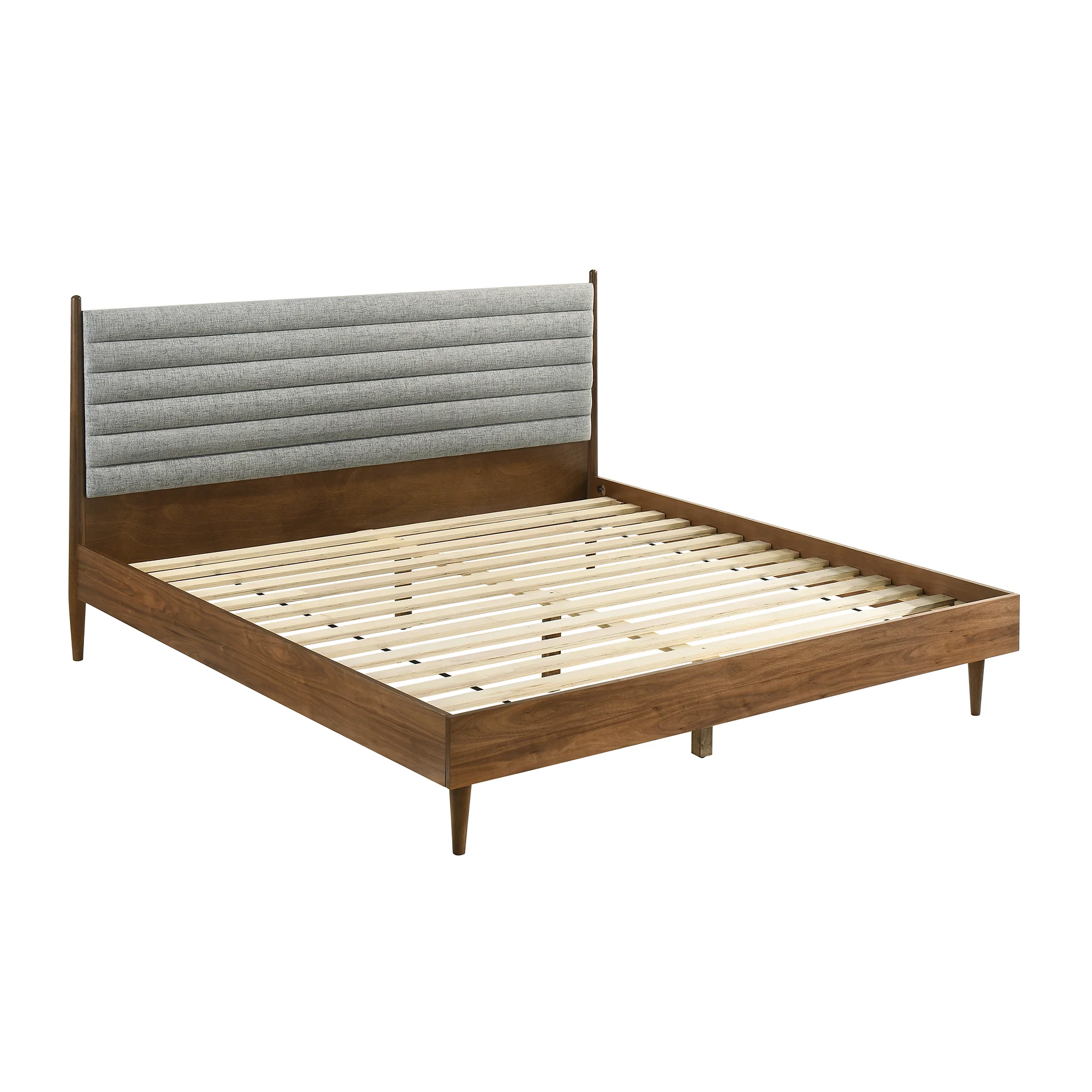 Artemio King 4 Piece Wood Bedroom Set in Walnut Finish By Armen Living - Image 3
