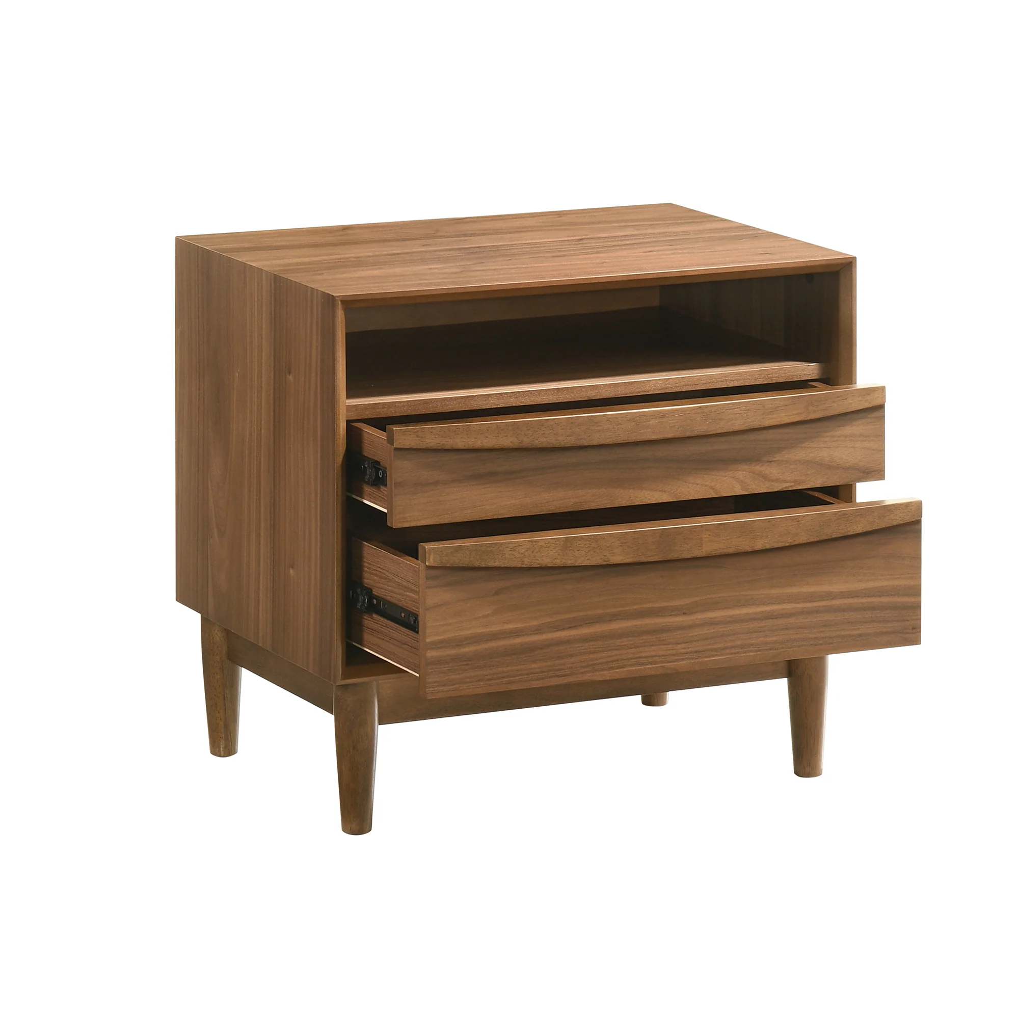 Artemio Queen 4 Piece Wood Bedroom Set in Walnut Finish By Armen Living - Image 7