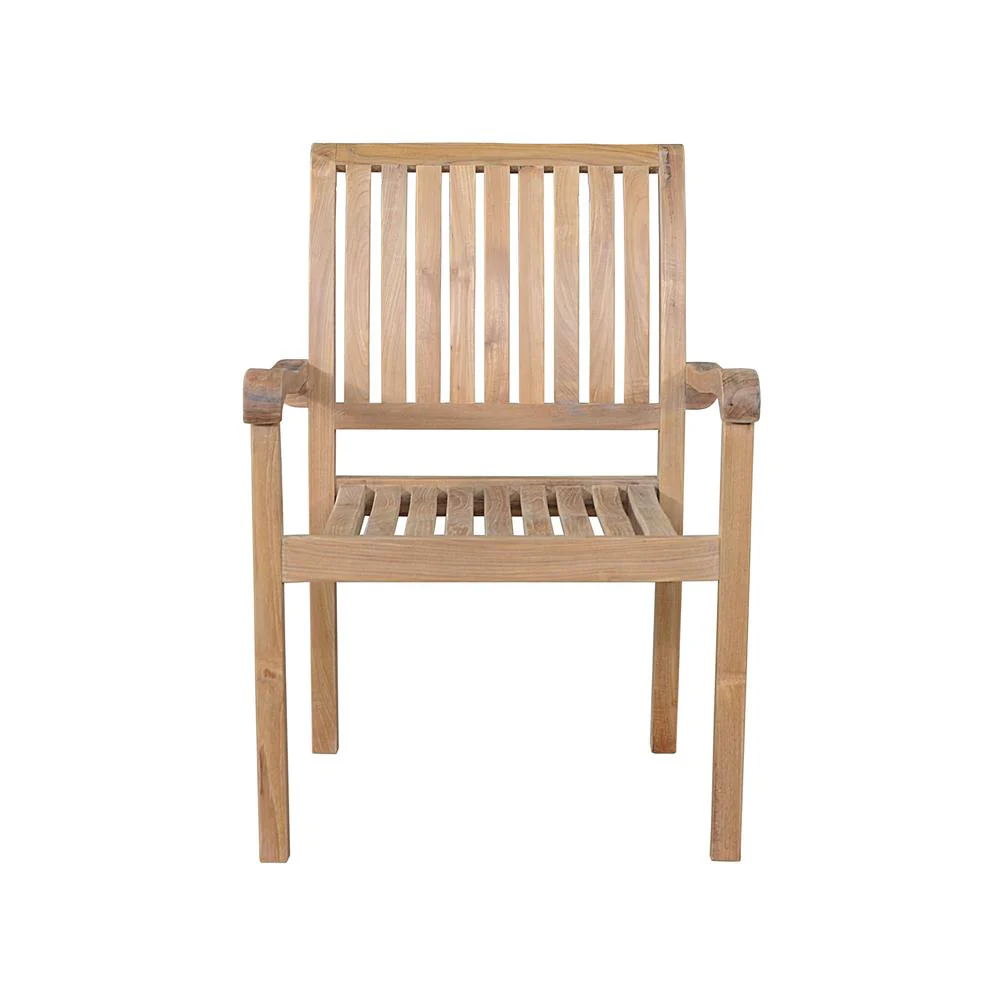 Aspen Stackable Armchair Fully Built & 4 Pcs In A Box By Anderson Teak
