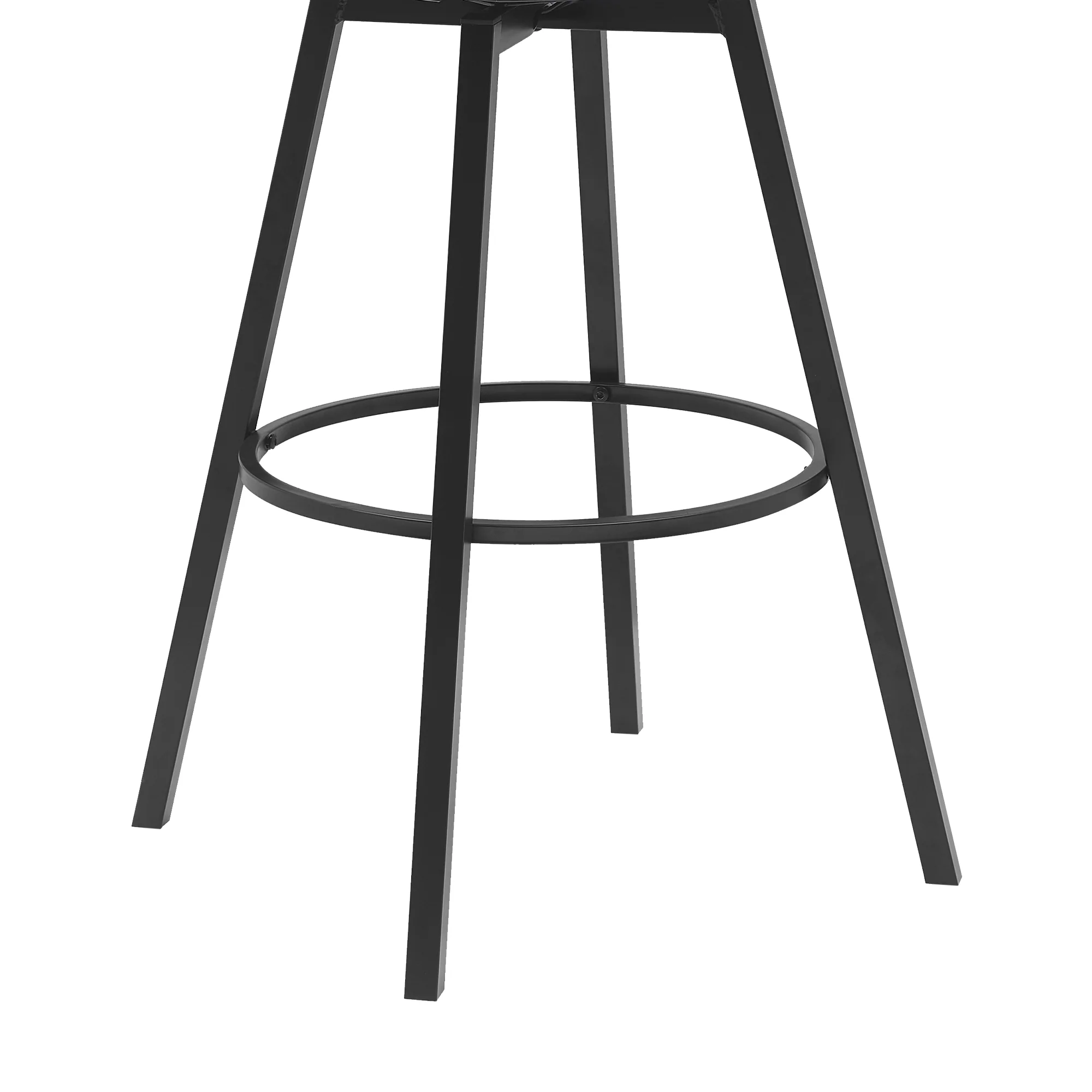 Athena 31" Swivel Black Wood Bar Stool in Light Gray Fabric with Black Metal By Armen Living - Image 13