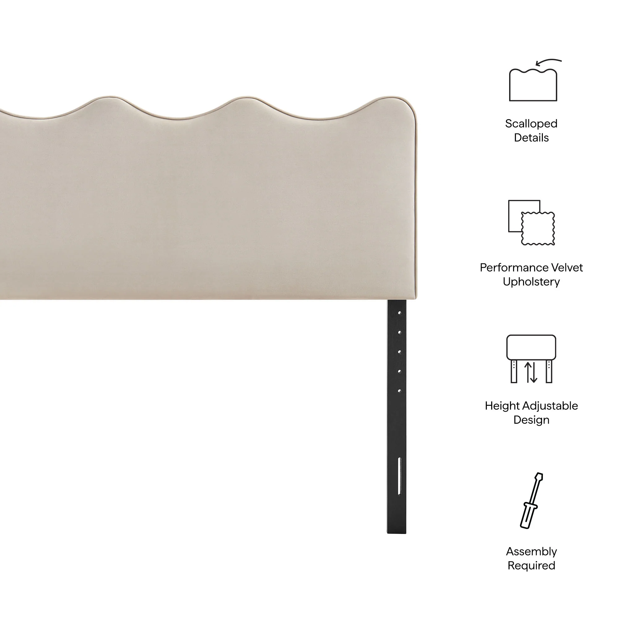 Athena Stain-Resistant Performance Velvet Full Size Headboard by Modway - Image 15
