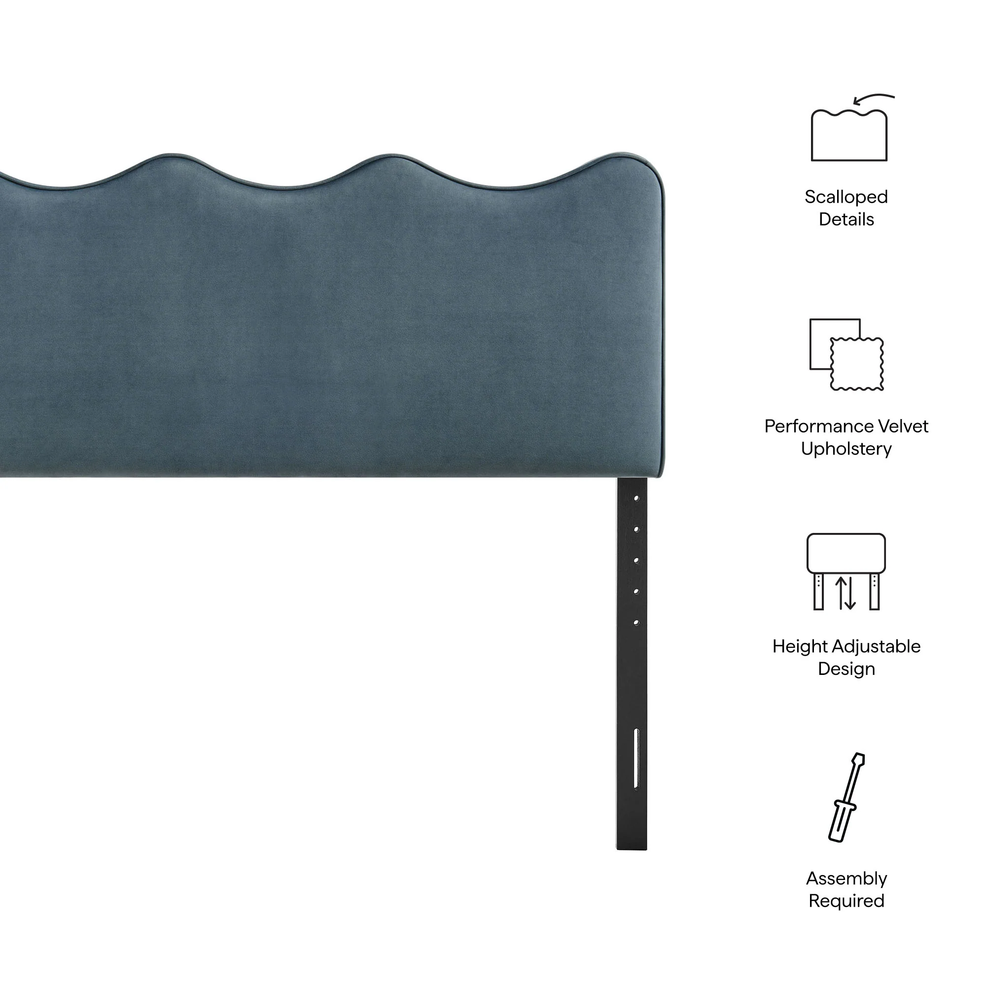 Athena Stain-Resistant Performance Velvet Full Size Headboard by Modway - Image 23
