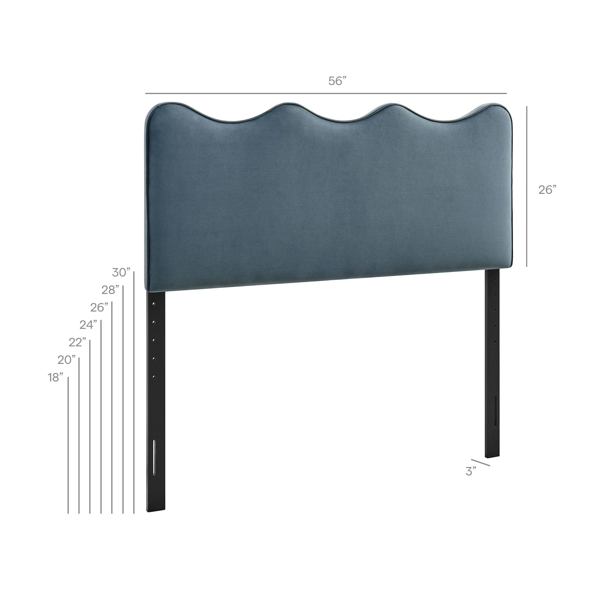 Athena Stain-Resistant Performance Velvet Full Size Headboard by Modway - Image 24