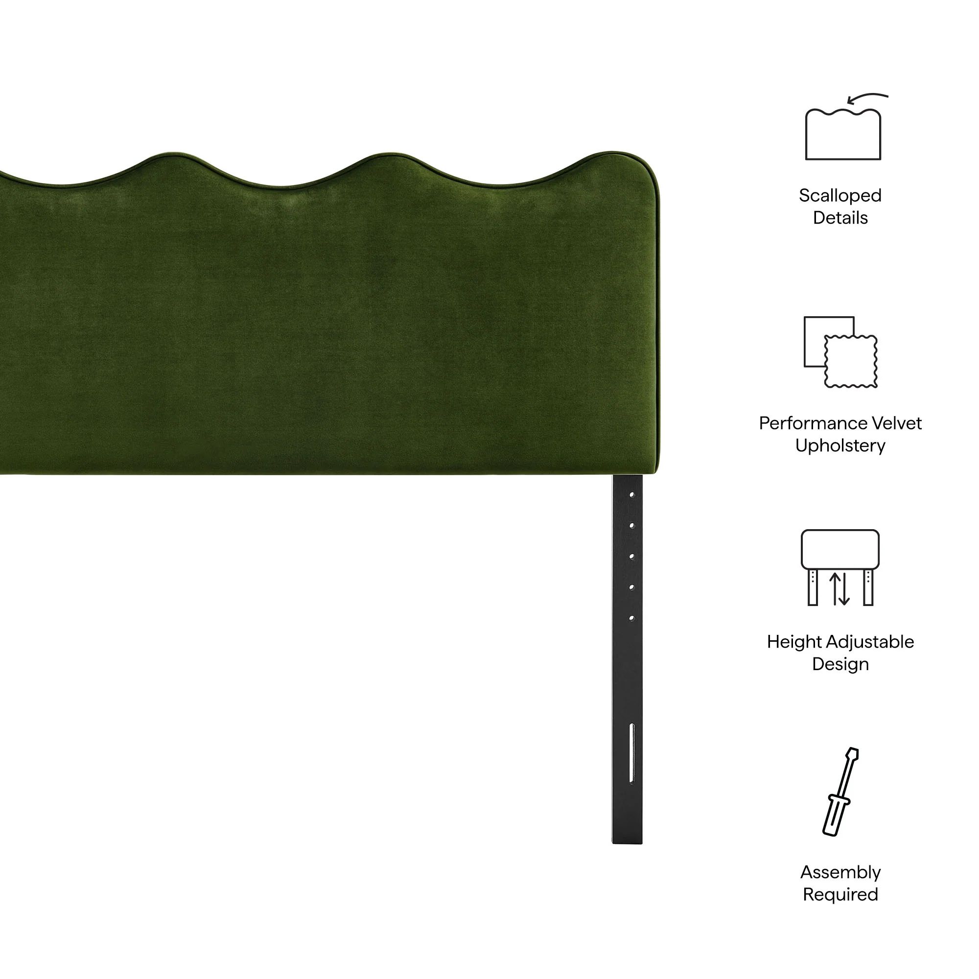 Athena Stain-Resistant Performance Velvet Queen Size Headboard by Modway - Image 39