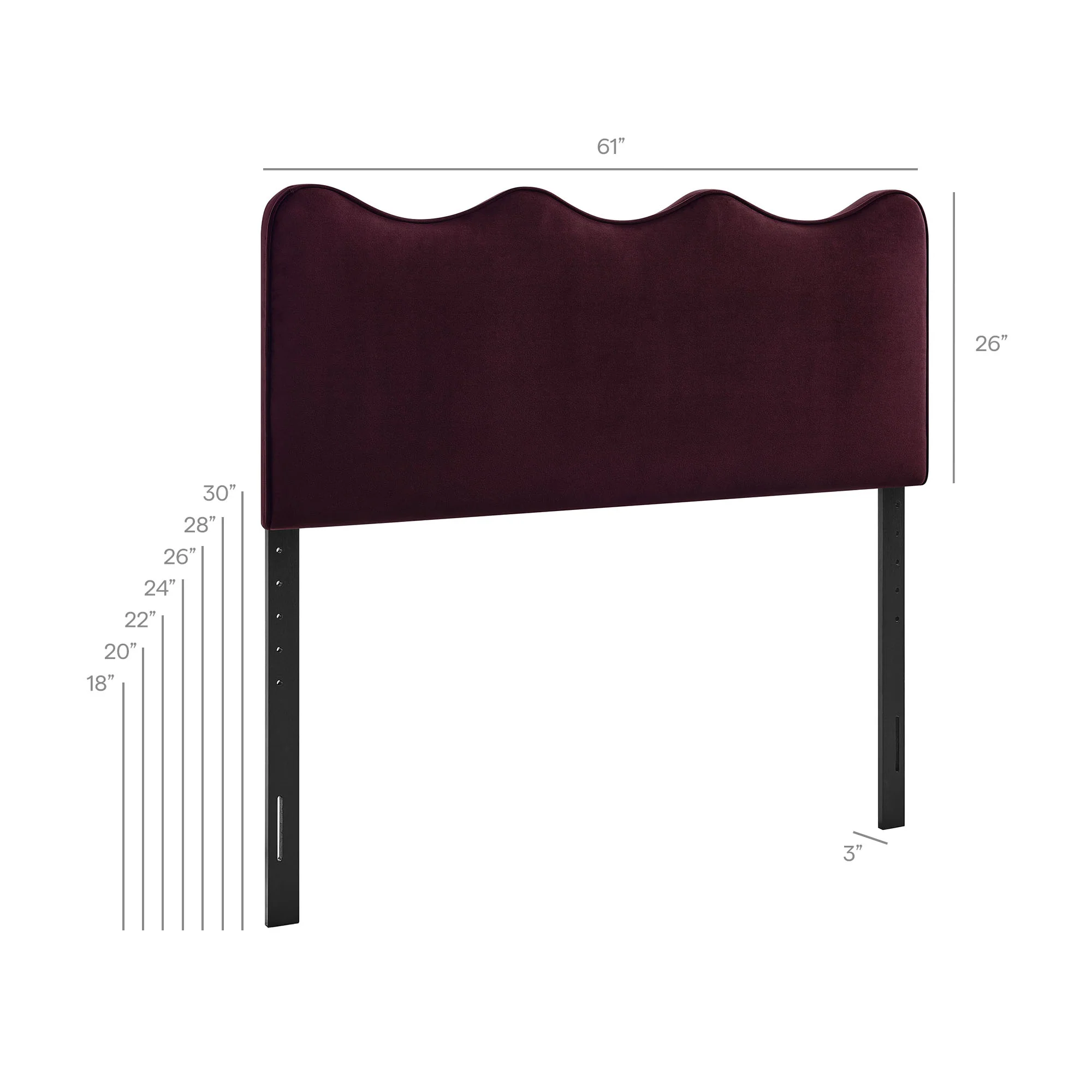 Athena Stain-Resistant Performance Velvet Queen Size Headboard by Modway - Image 48