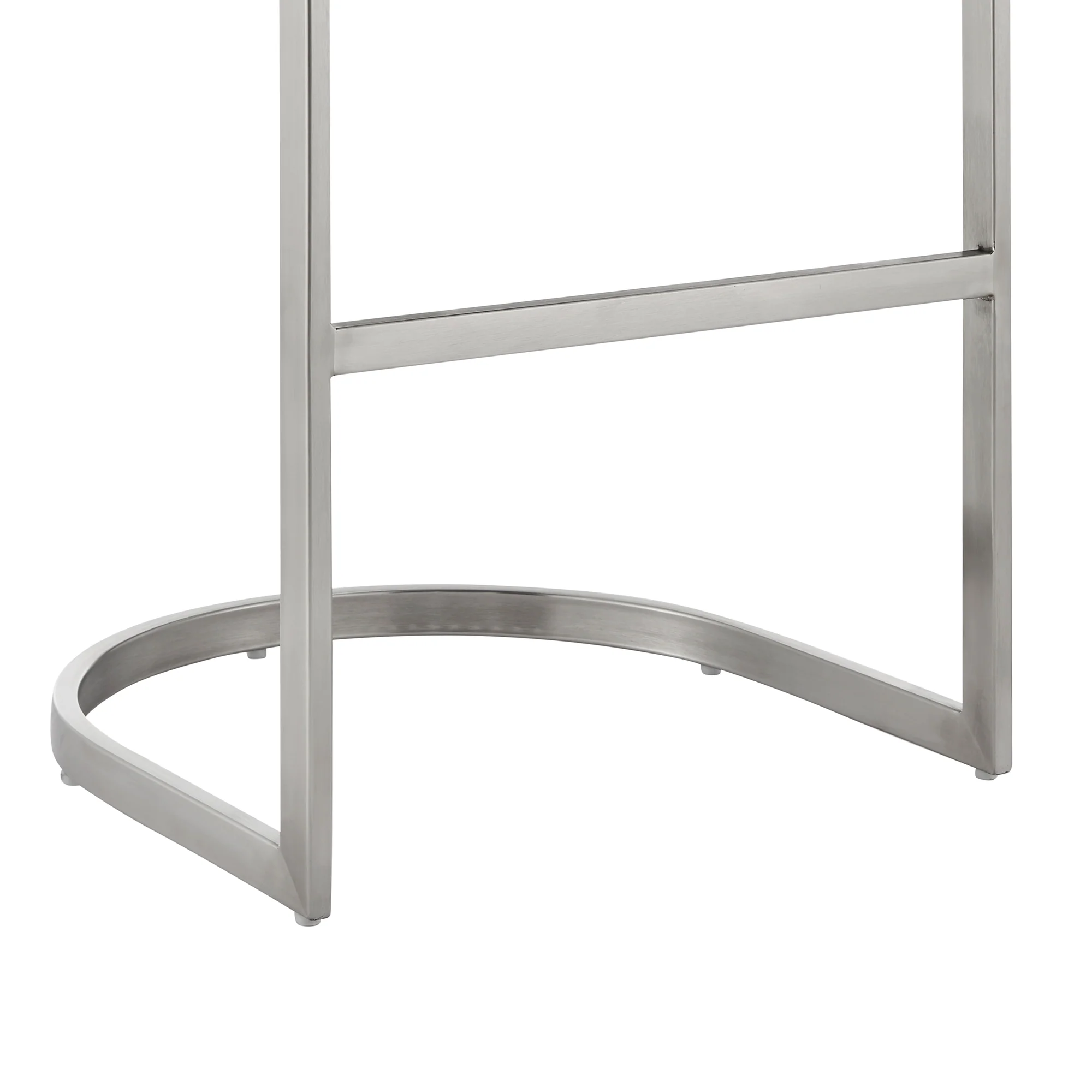 Atherik Bar Stool in Brushed Stainless Steel with White Faux Leather By Armen Living - Image 28
