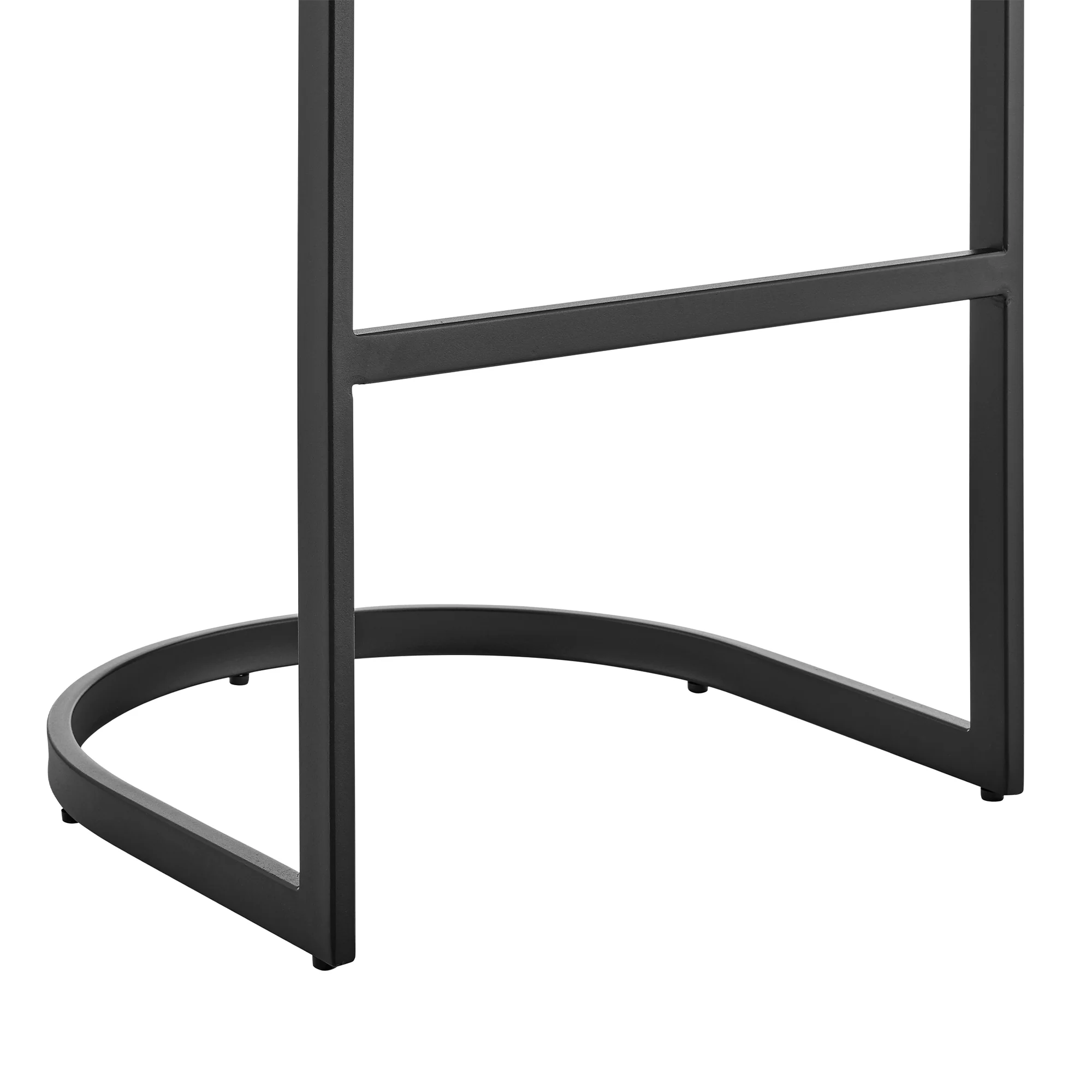Atherik Counter Stool in Black Metal with Grey Faux Leather By Armen Living - Image 18