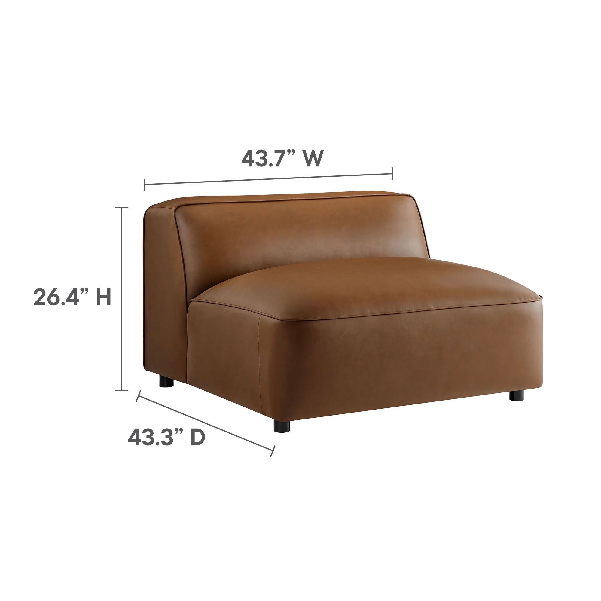 Auren 5-Piece Upholstered Vegan Leather Modular L-Shaped Sofa by Modway - Image 16