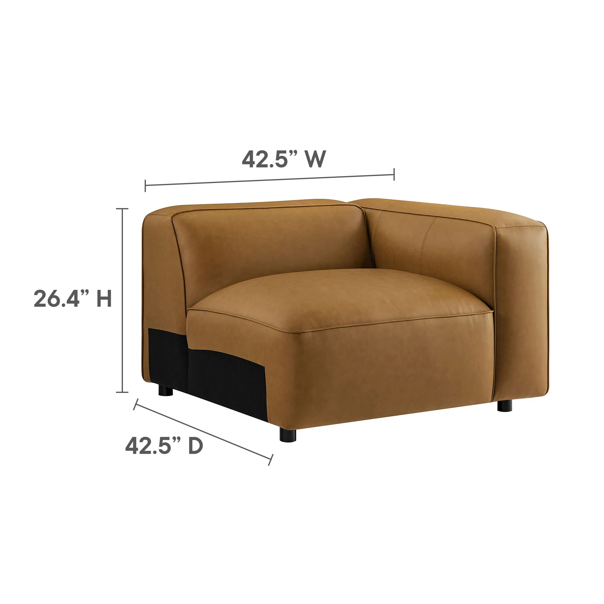 Auren 5-Piece Upholstered Vegan Leather Modular L-Shaped Sofa by Modway - Image 9
