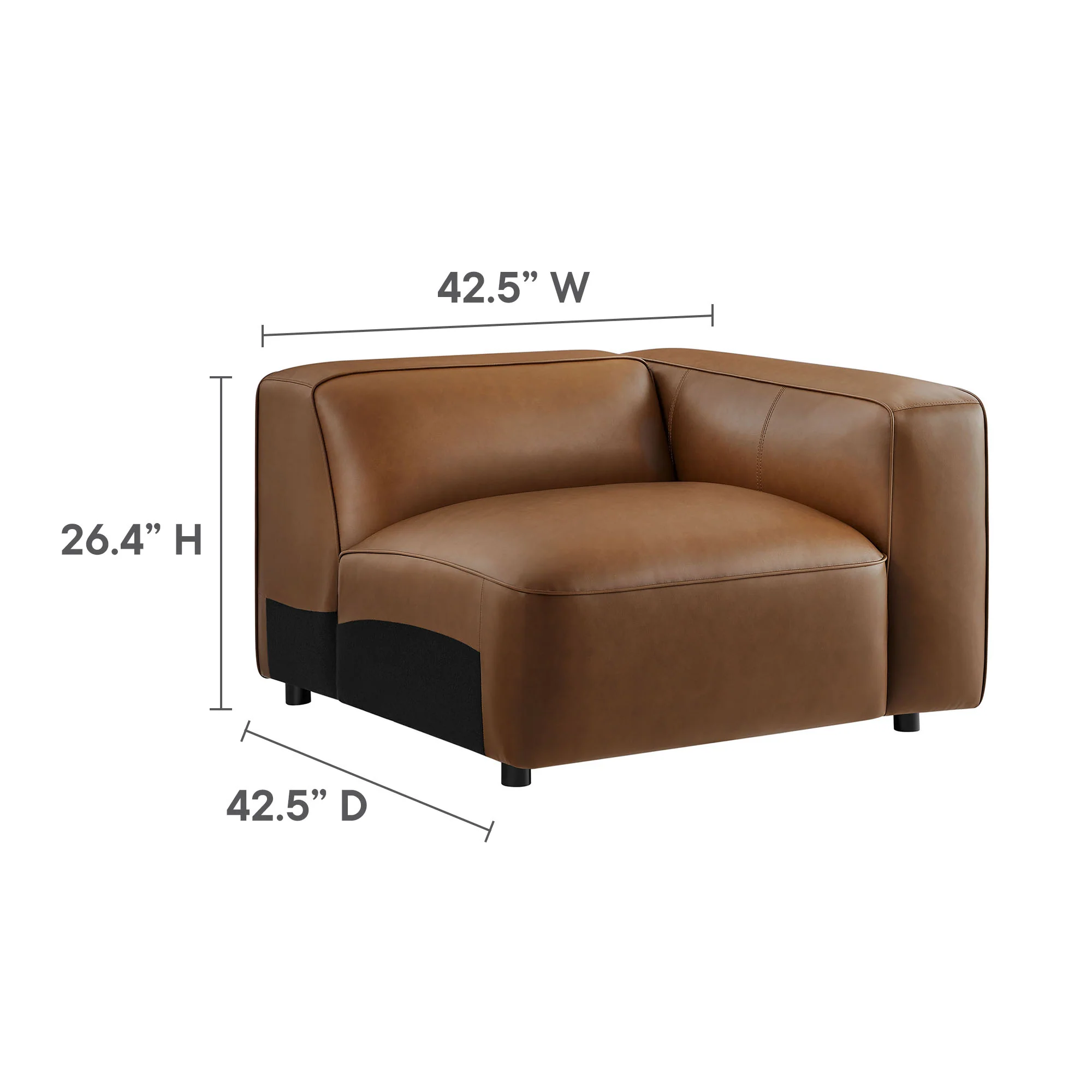 Auren Upholstered Vegan Leather Modular Right Armchair by Modway - Image 19