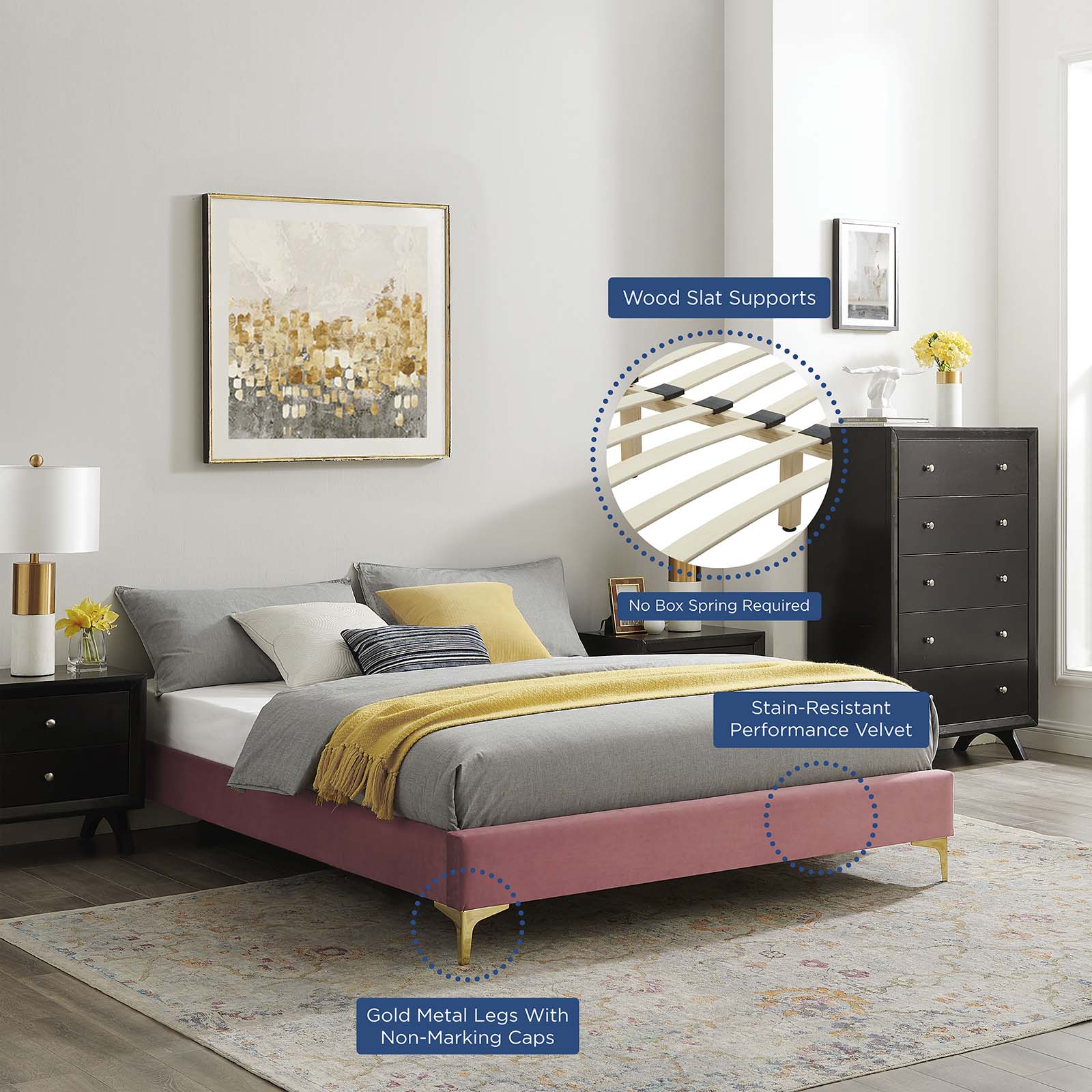 Aviana Performance Velvet Twin Bed By Modway - MOD-6789 - Image 14