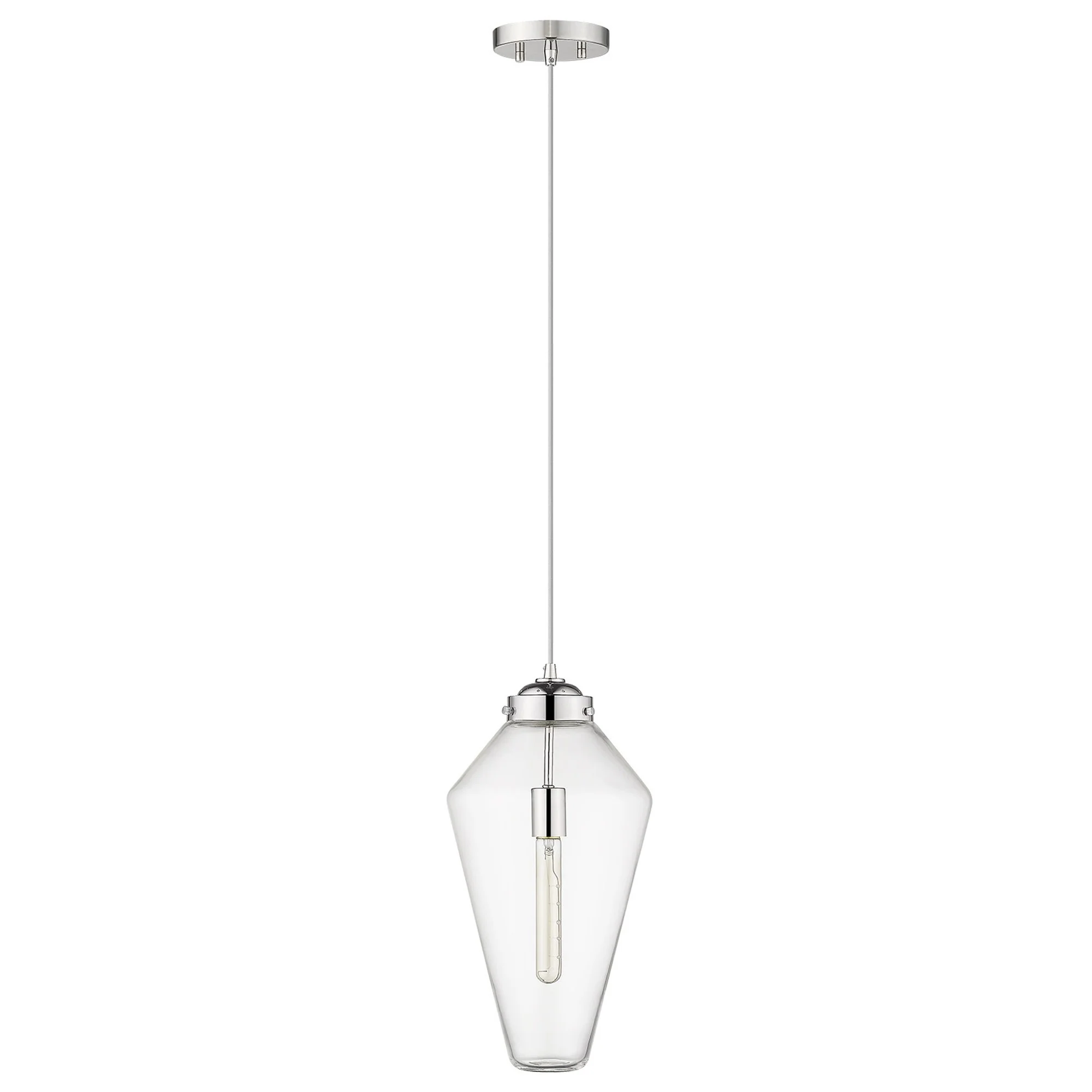 Ballina 1-Light Polished Nickel Mini-Pendant By Homeroots - 398247
