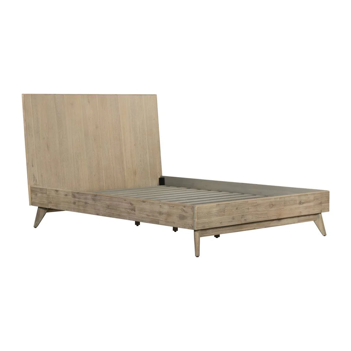 Baly 3 Piece Acacia Queen Platform Bed and Nightstands Bedroom Set By Armen Living - Image 4