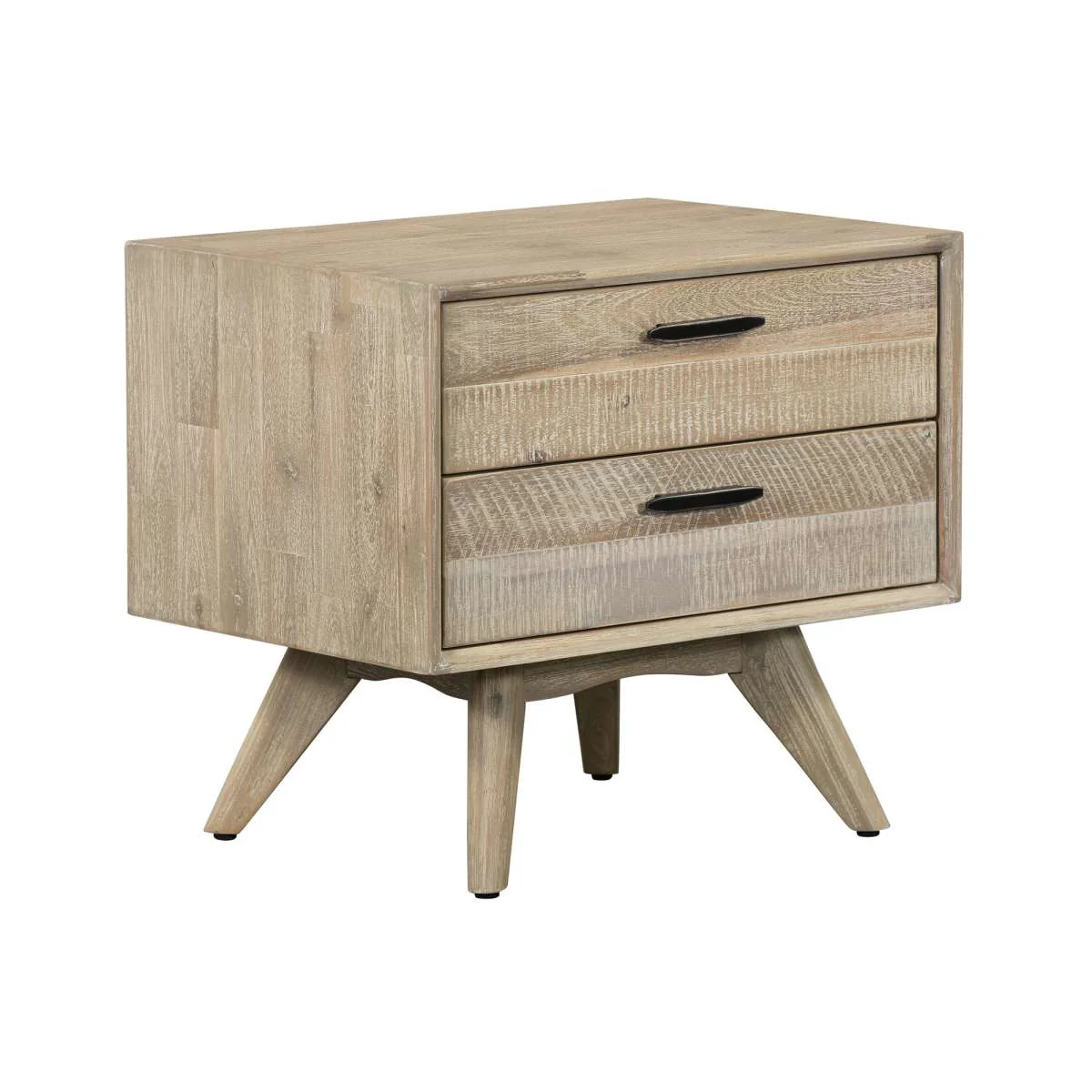 Baly 3 Piece Acacia Queen Platform Bed and Nightstands Bedroom Set By Armen Living - Image 6