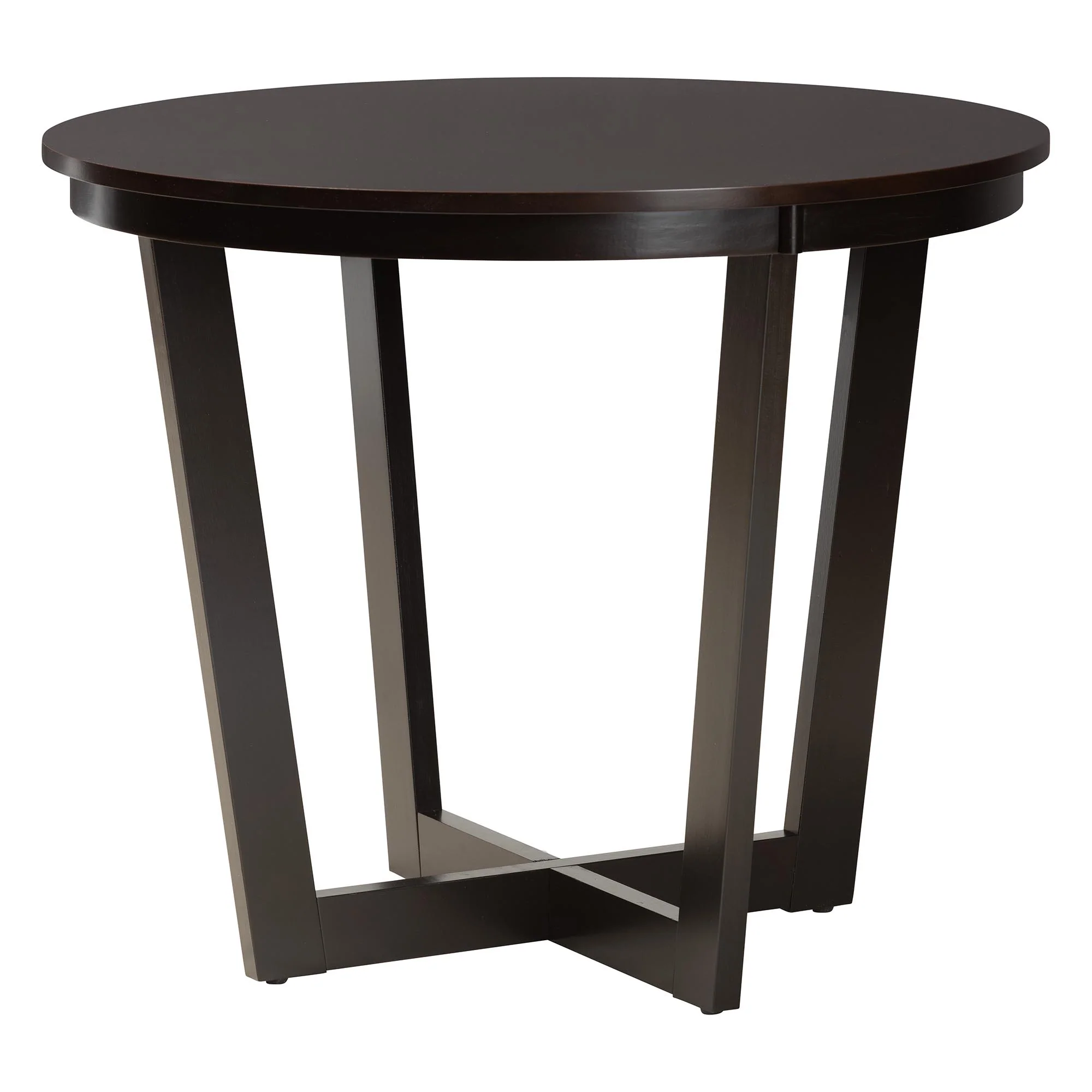 Baxton Studio Aggie Modern Sand Fabric and Dark Brown Finished Wood 5-Piece Dining Set - Image 6
