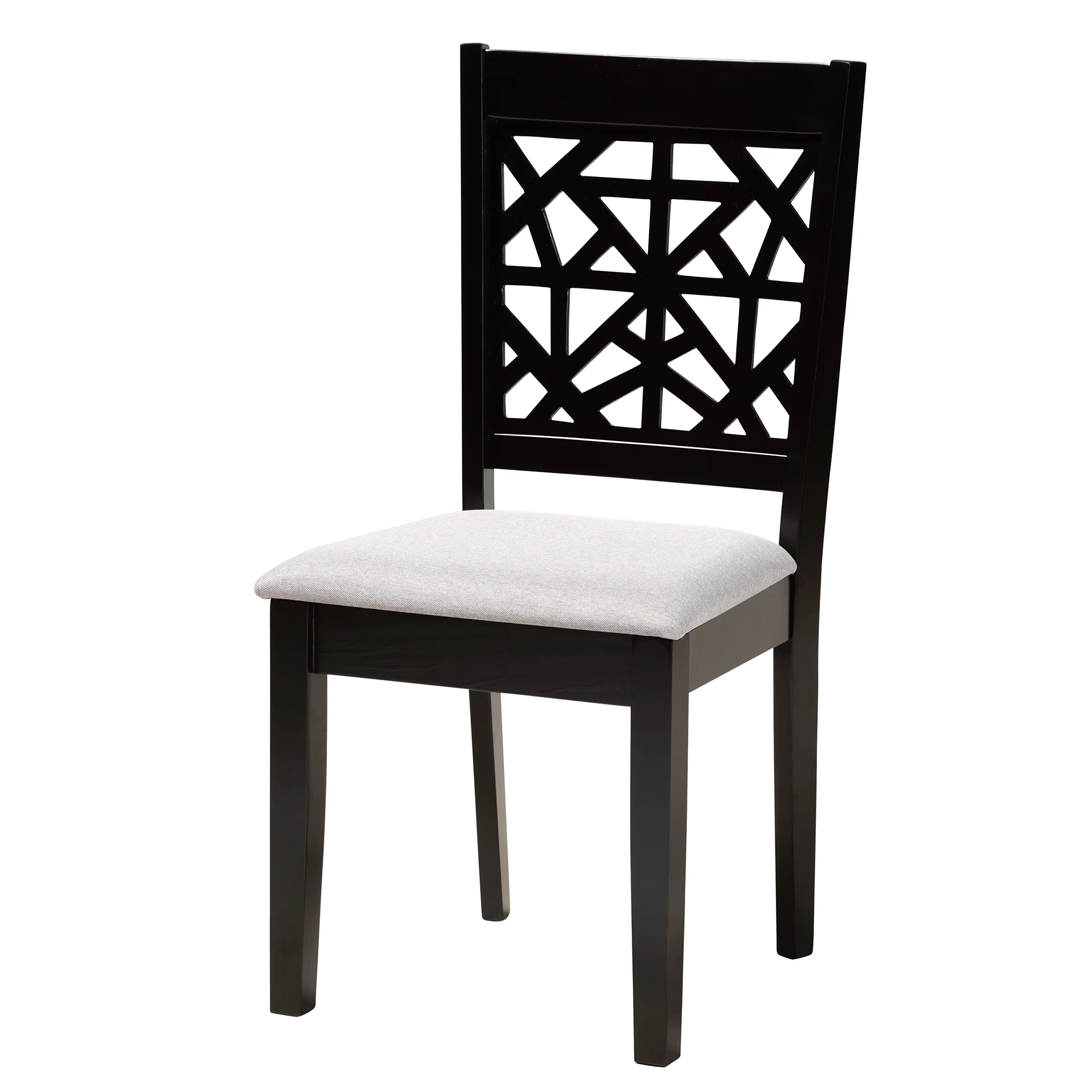 Baxton Studio Aiden Modern Grey Fabric and Dark Brown Finished Wood 5-Piece Dining Set - Image 5