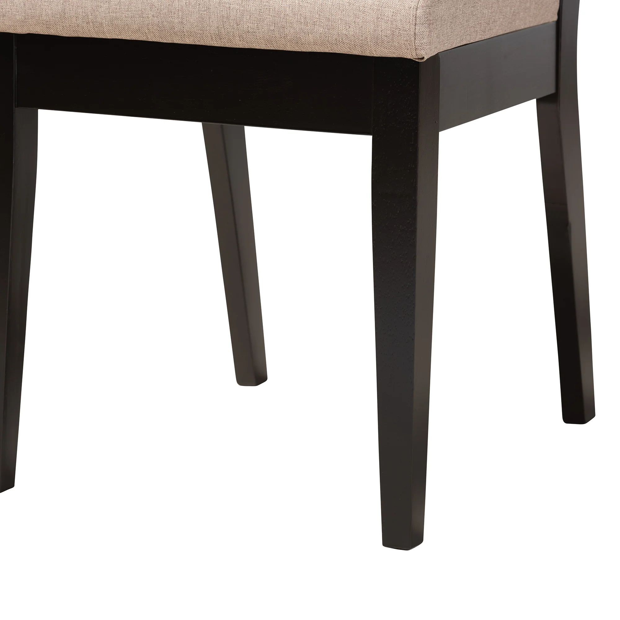 Baxton Studio Alani Modern Beige Fabric and Dark Brown Finished Wood 5-Piece Dining Set - Image 9