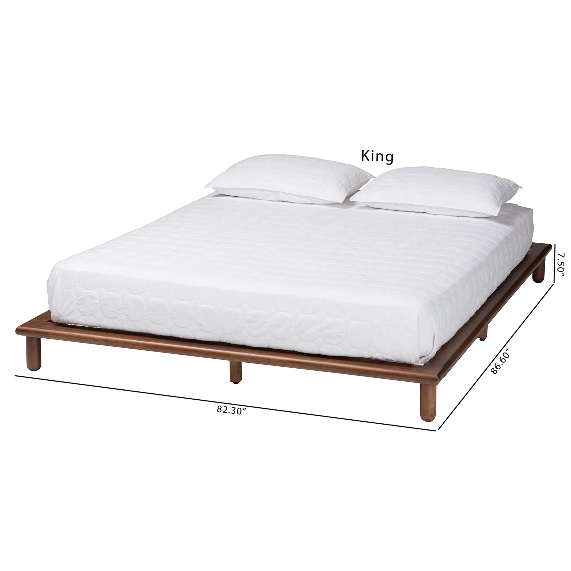 Baxton Studio Alivia Mid-Century Modern Walnut Brown Finished Wood King Size Bed Frame - Image 3