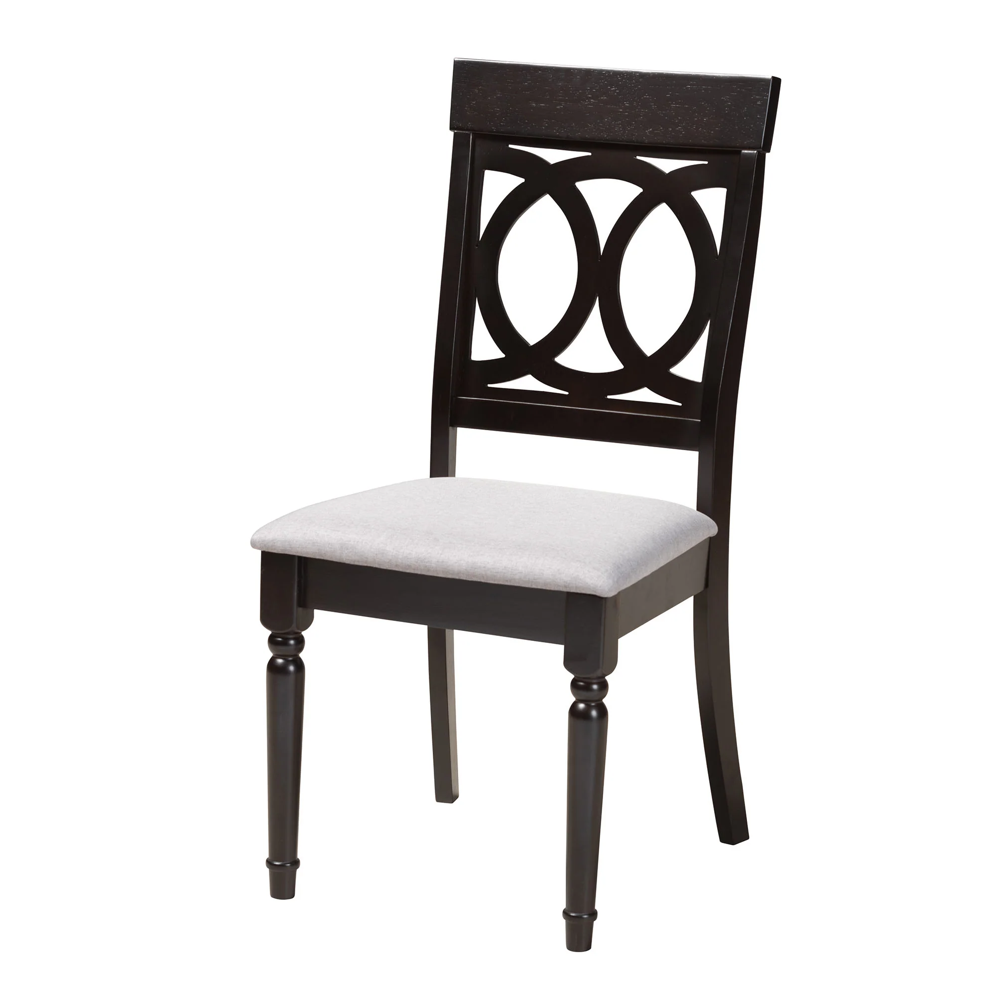 Baxton Studio Angie Modern Grey Fabric and Dark Brown Finished Wood 5-Piece Dining Set - Image 5