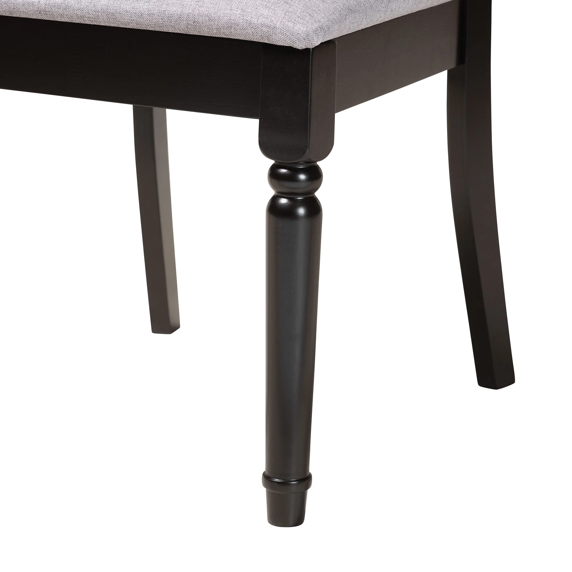 Baxton Studio Angie Modern Grey Fabric and Dark Brown Finished Wood 5-Piece Dining Set - Image 9