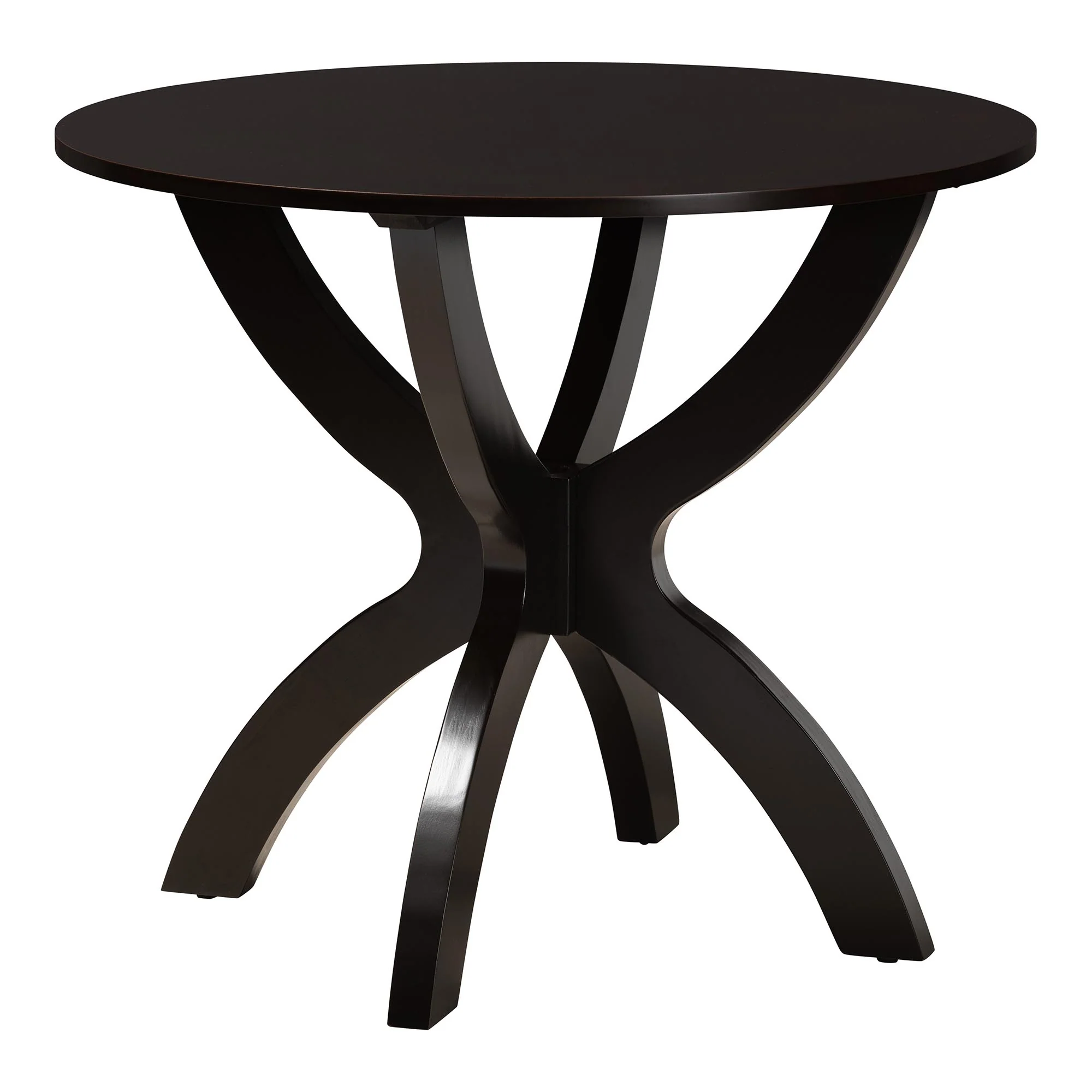 Baxton Studio April Modern Grey Fabric and Dark Brown Finished Wood 5-Piece Dining Set - Image 4