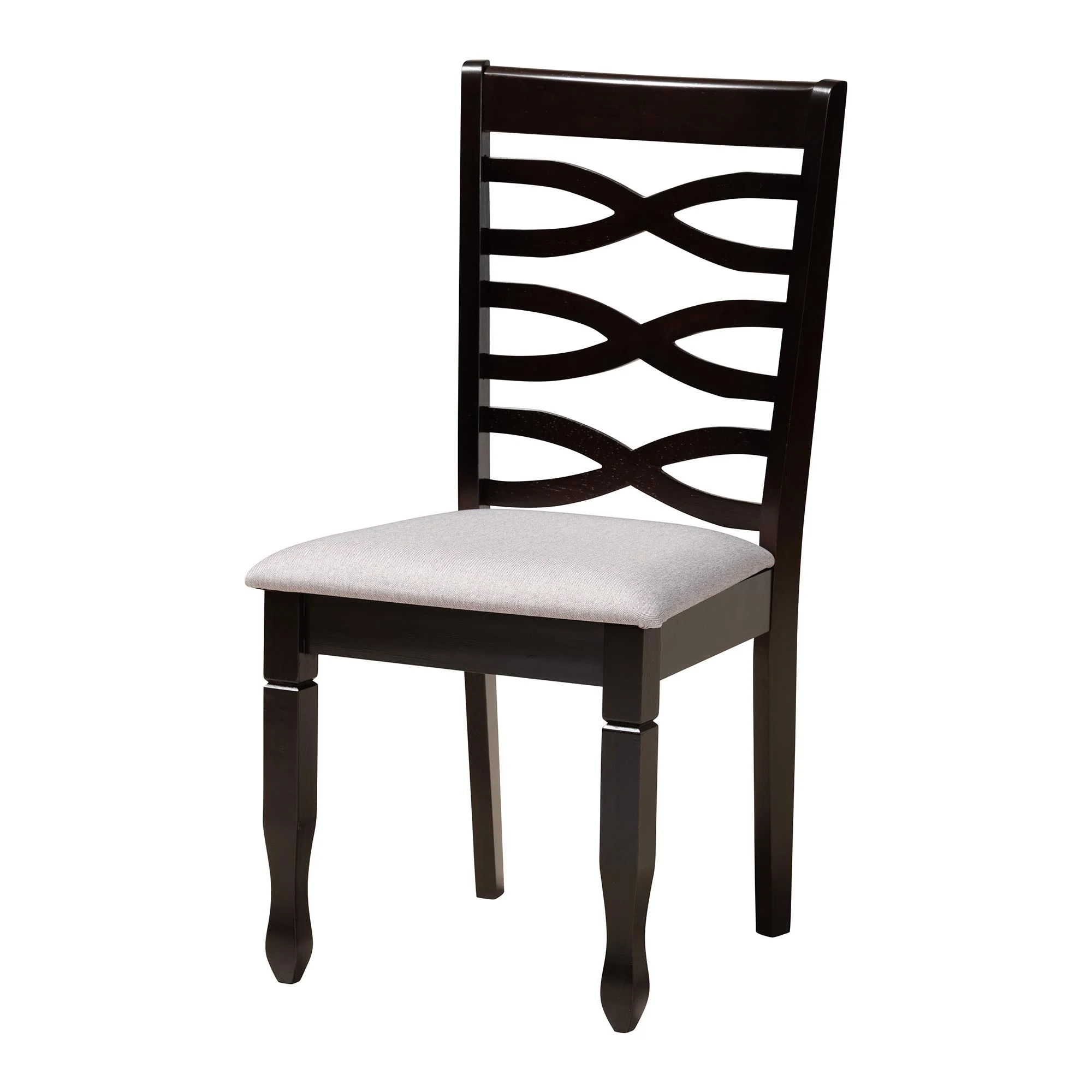 Baxton Studio Ariane Modern Grey Fabric and Dark Brown Finished Wood 5-Piece Dining Set - Image 3