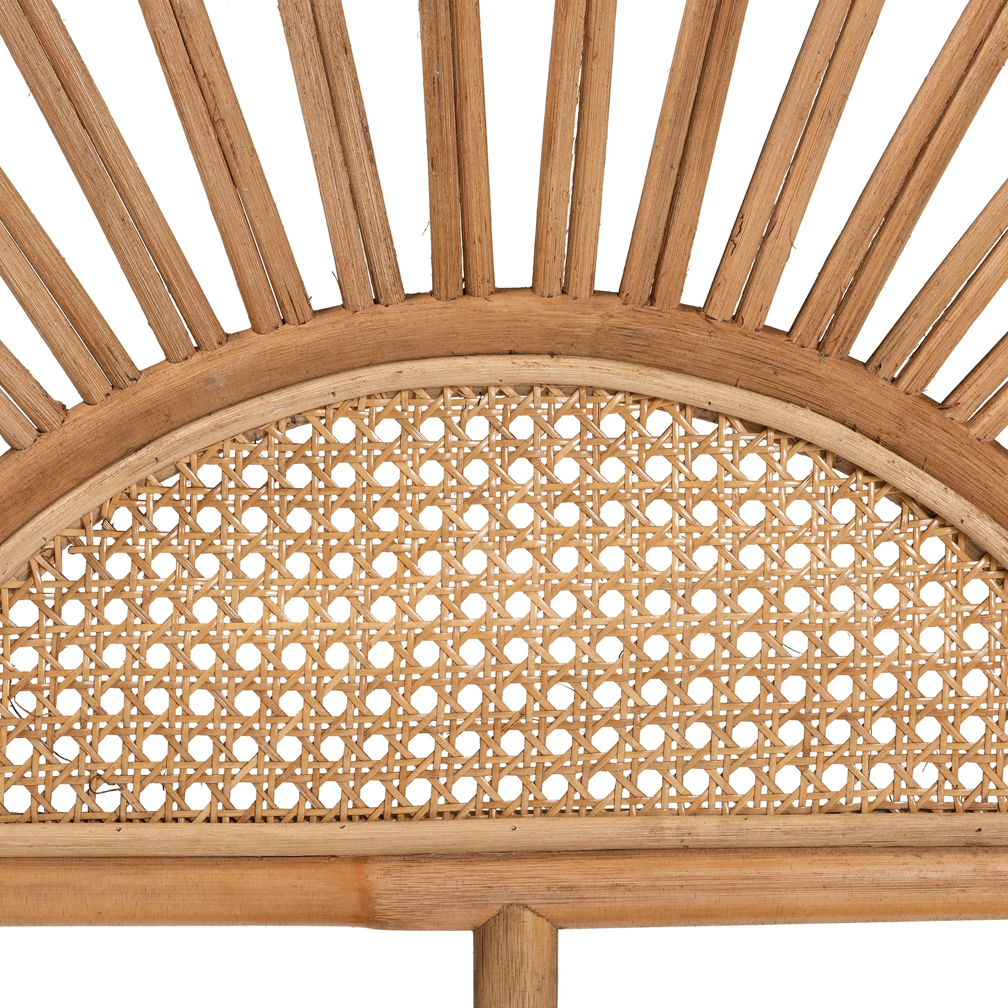 Baxton Studio bali & pari Perenna Modern Bohemian Natural Rattan Queen Size Standalone Headboard - Image 8