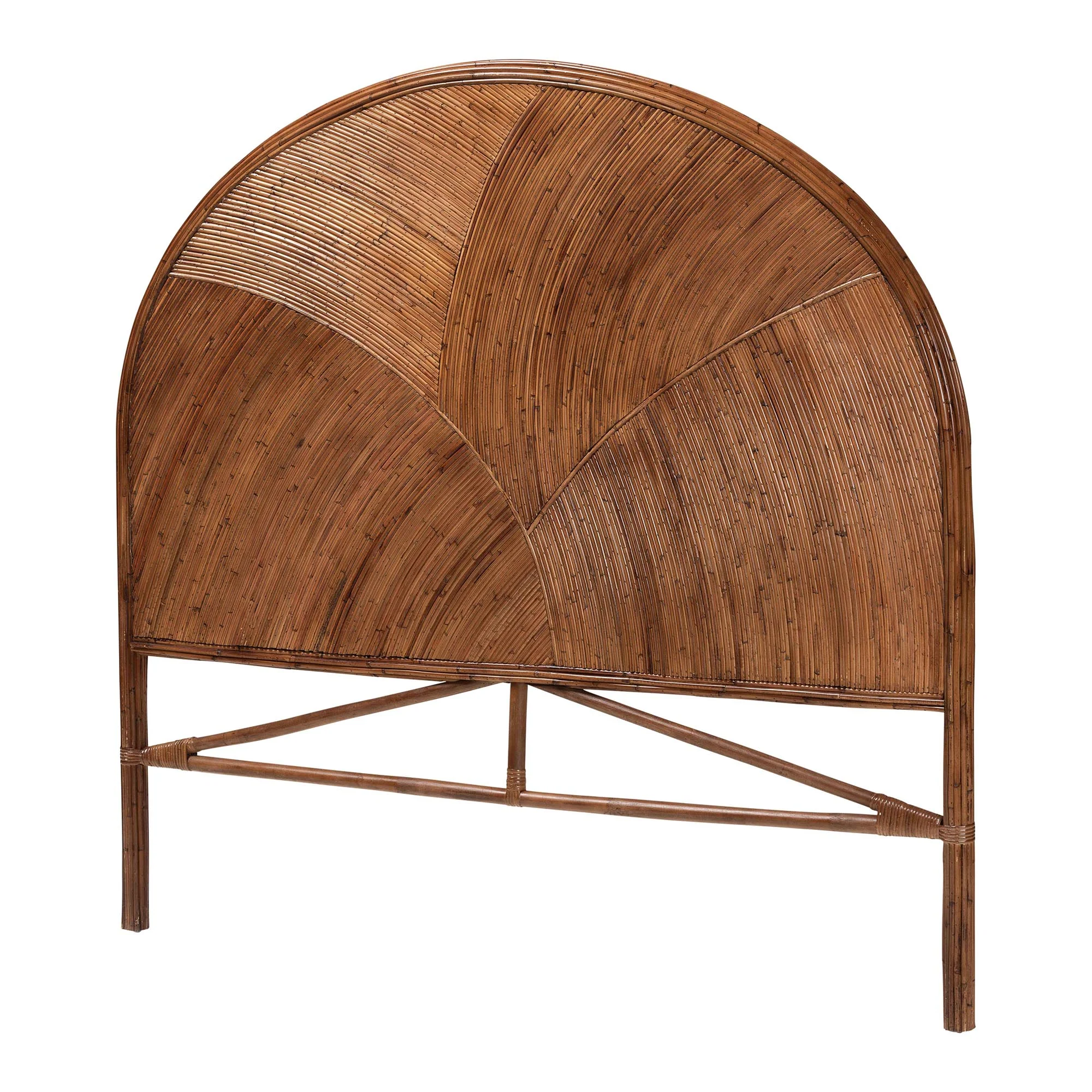 Baxton Studio bali & pari Seana Bohemian Dark Brown Rattan King Size Standalone Headboard - Image 4