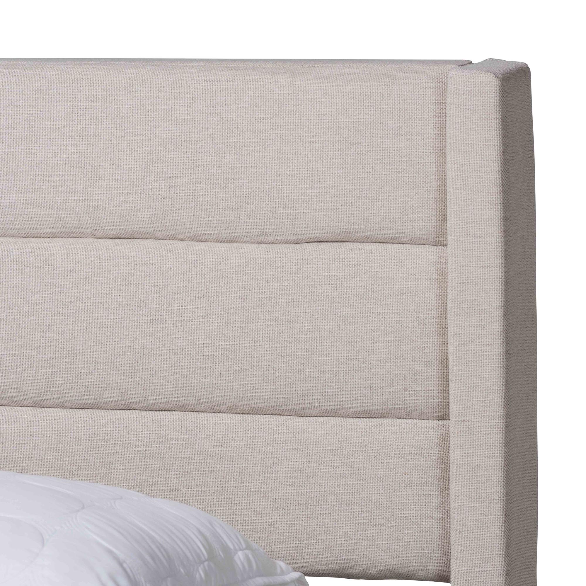 Baxton Studio Braylon Mid-Century Modern Transitional Beige Fabric and Dark Brown Finished Wood Full Size 3-Drawer Storage Platform Bed - Image 7